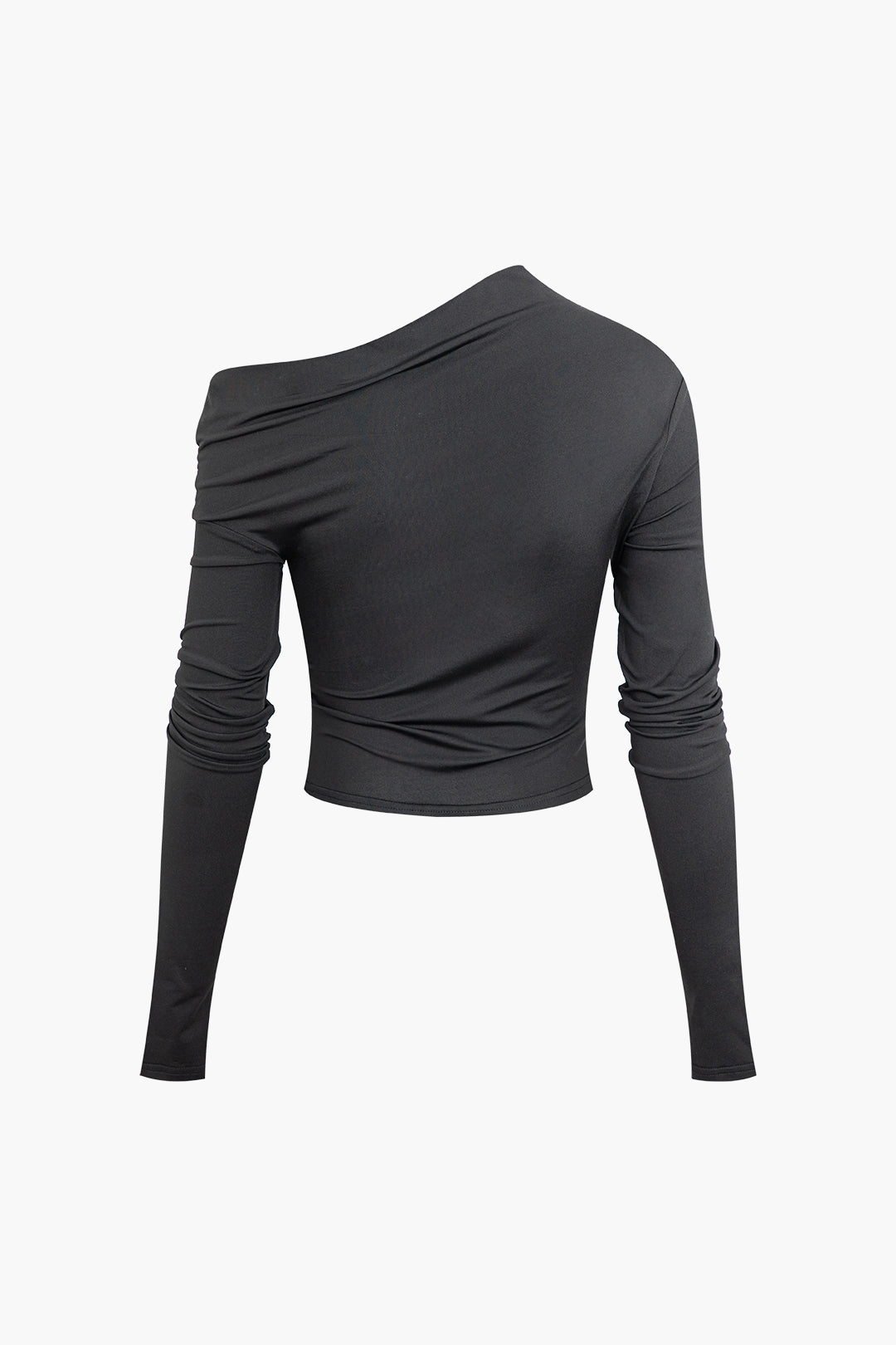 Asymmetric Long Sleeve Top with Pleated Maxi Skirt Set for Y2K Aesthetic Outfits Asymmetric Long Sleeve Top with Pleated Maxi Skirt Set for Y2K Aesthetic Outfits