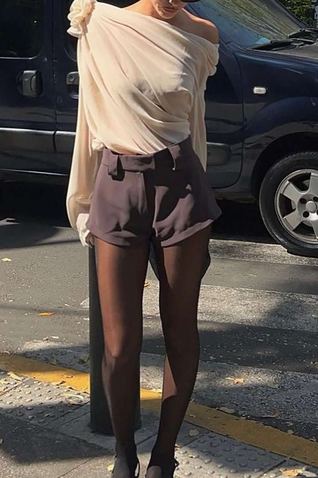 Asymmetrical 3D Flower Long Sleeve Top - Y2K Aesthetic Cute Top for Trendy Outfits Asymmetrical 3D Flower Long Sleeve Top - Y2K Aesthetic Cute Top for Trendy Outfits