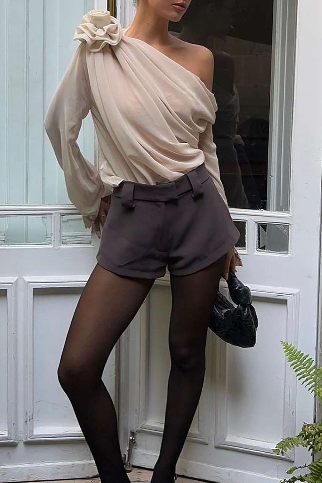 Asymmetrical 3D Flower Long Sleeve Top - Y2K Aesthetic Cute Top for Trendy Outfits Asymmetrical 3D Flower Long Sleeve Top - Y2K Aesthetic Cute Top for Trendy Outfits