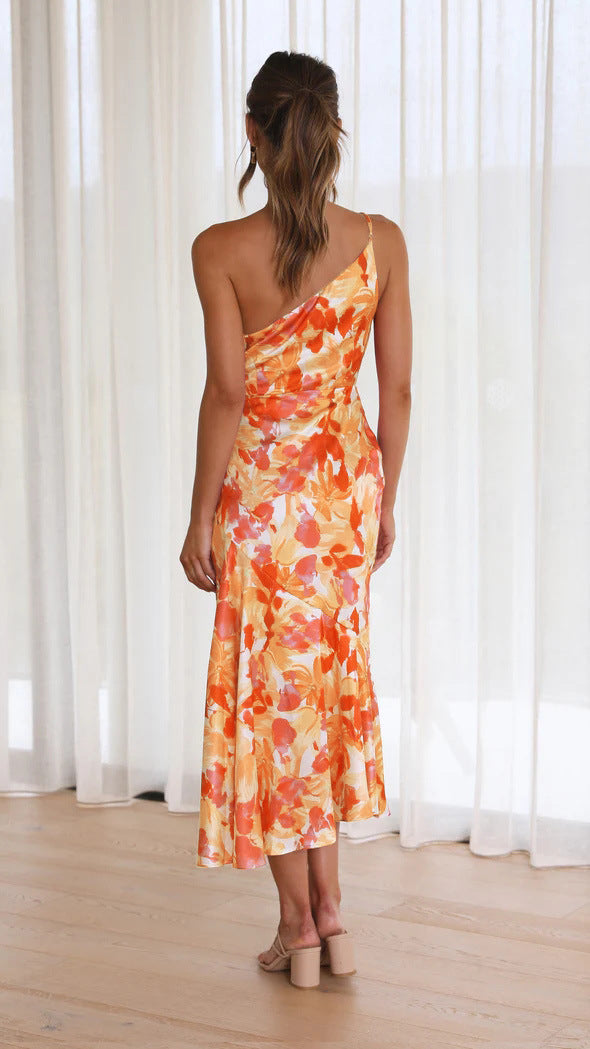 Asymmetrical One Shoulder Drawstring Maxi Dress in Y2K Style for Effortless Chic Asymmetrical One Shoulder Drawstring Maxi Dress in Y2K Style for Effortless Chic