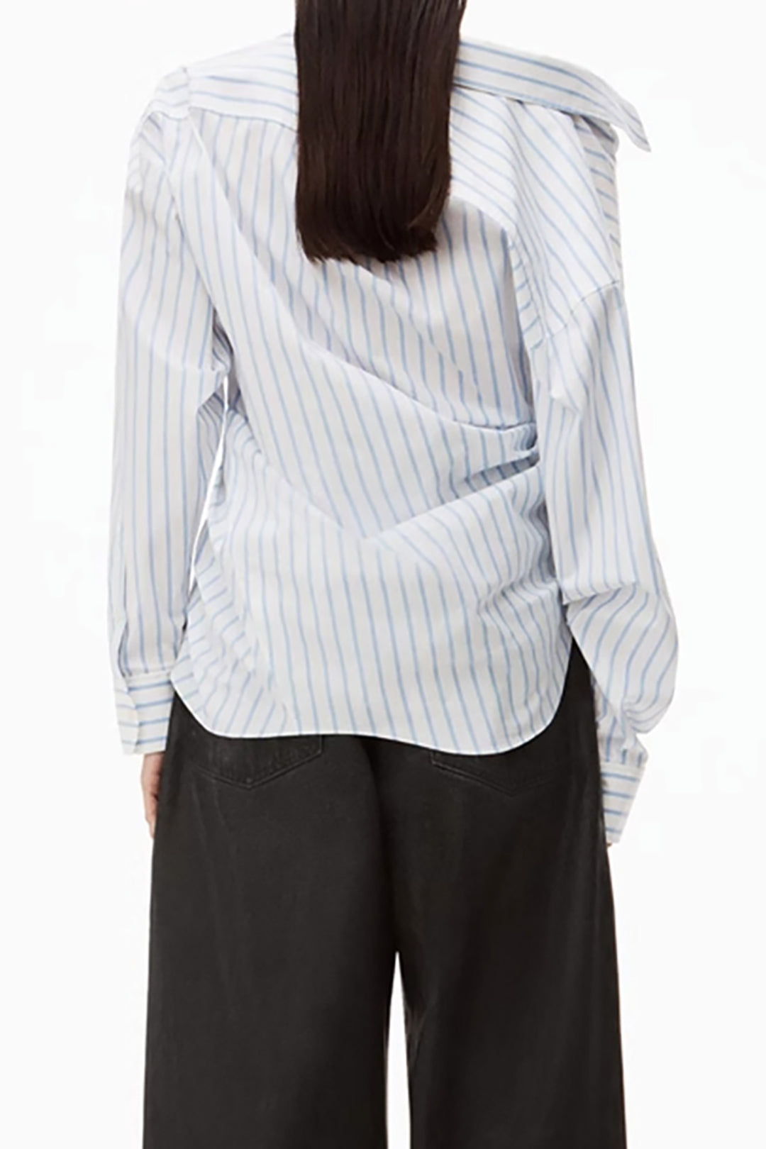Asymmetrical Stripe Ruched Button-Up Shirt for Y2K Fashion and Coquette Aesthetic Asymmetrical Stripe Ruched Button-Up Shirt for Y2K Fashion and Coquette Aesthetic