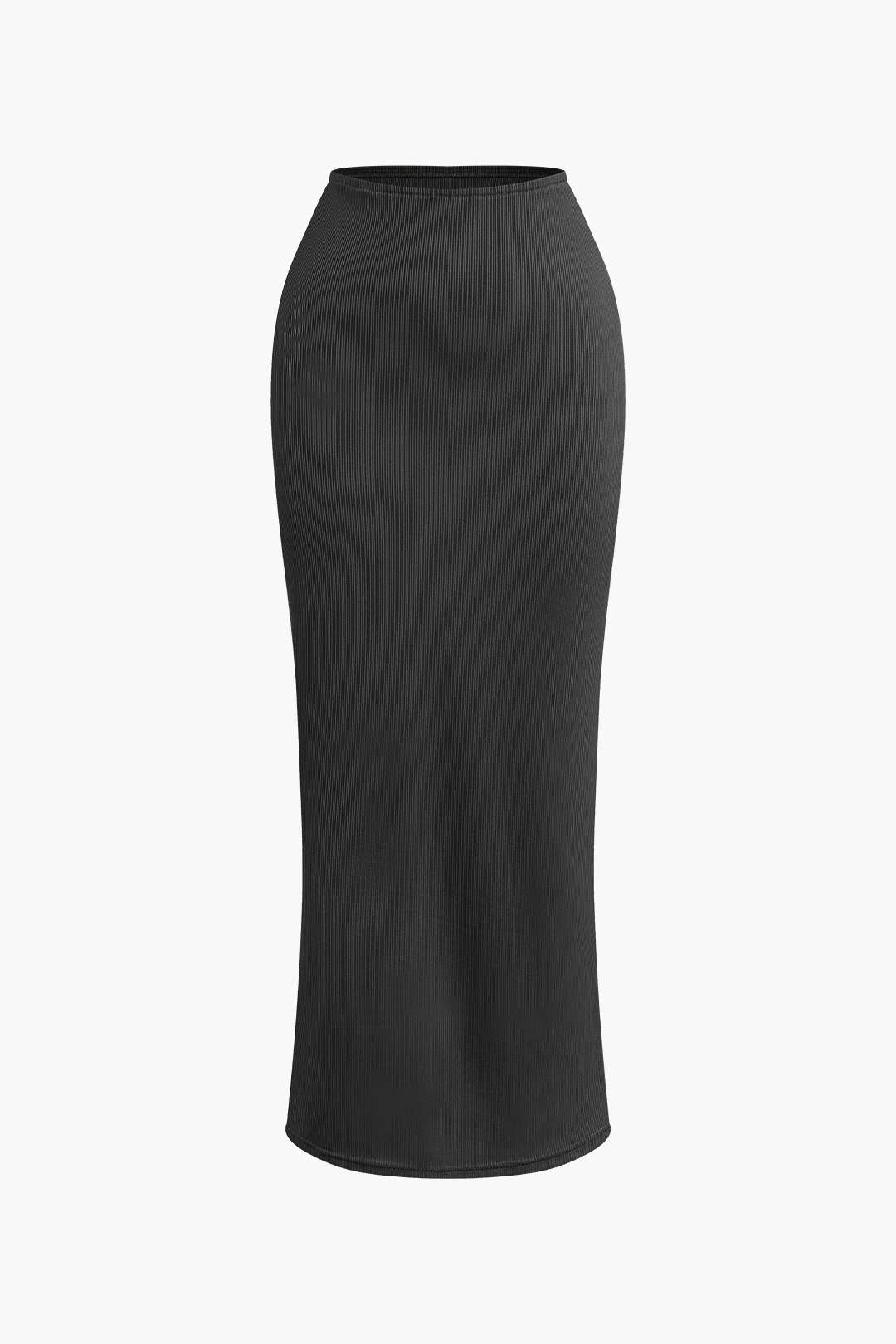 Asymmetrical Twist Top with High Waist Maxi Skirt Set for Y2K Fashion Lovers Asymmetrical Twist Top with High Waist Maxi Skirt Set for Y2K Fashion Lovers