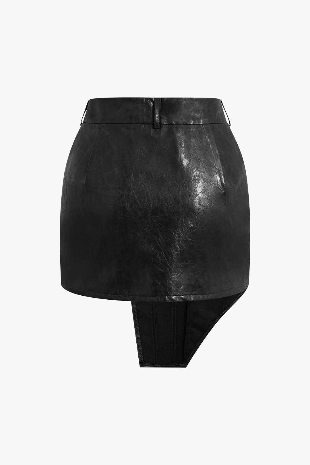 Asymmetrical Y2K Faux Leather Mini Skirt for Edgy Grunge and Coquette Aesthetic Outfits Asymmetrical Y2K Faux Leather Mini Skirt for Edgy Grunge and Coquette Aesthetic Outfits