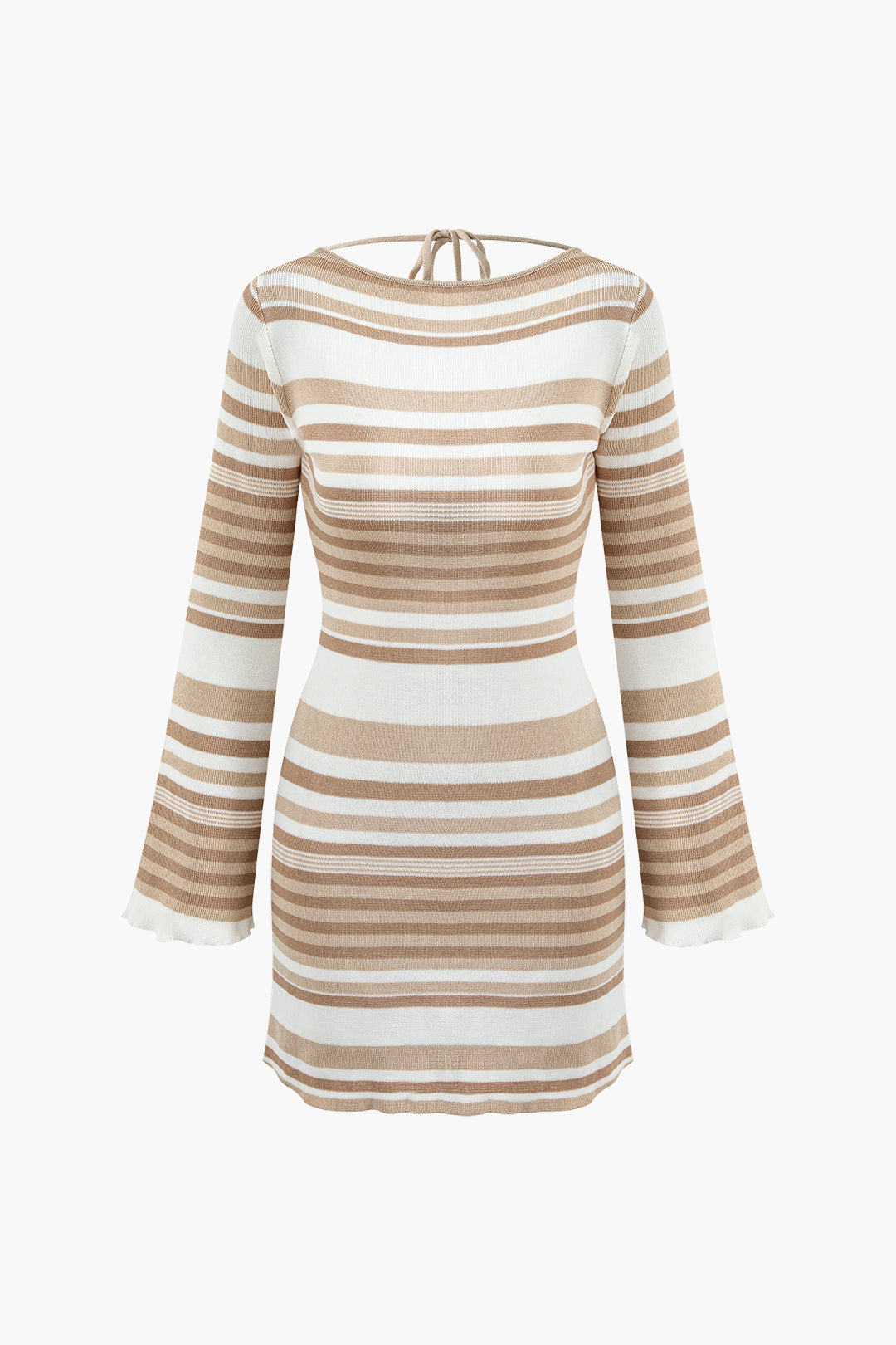 Backless Bell Sleeve Knit Mini Dress in Y2K Style - Perfect for Coquette Aesthetic Looks