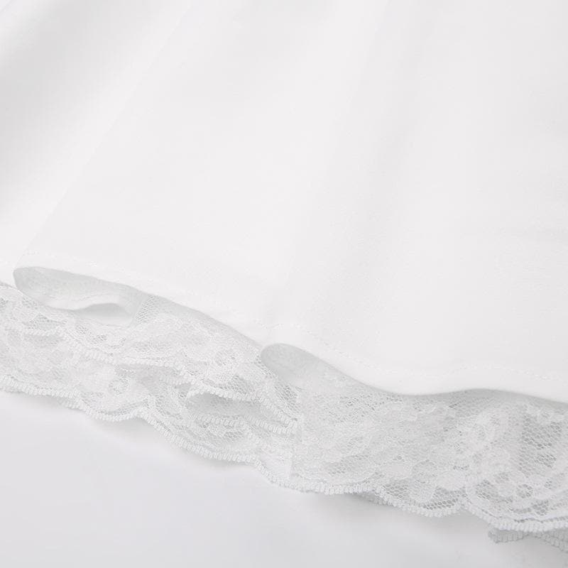 Backless Solid Mini Dress with Zip-Up and Lace Hem - Y2K Aesthetic Fashion Essential Backless Solid Mini Dress with Zip-Up and Lace Hem - Y2K Aesthetic Fashion Essential