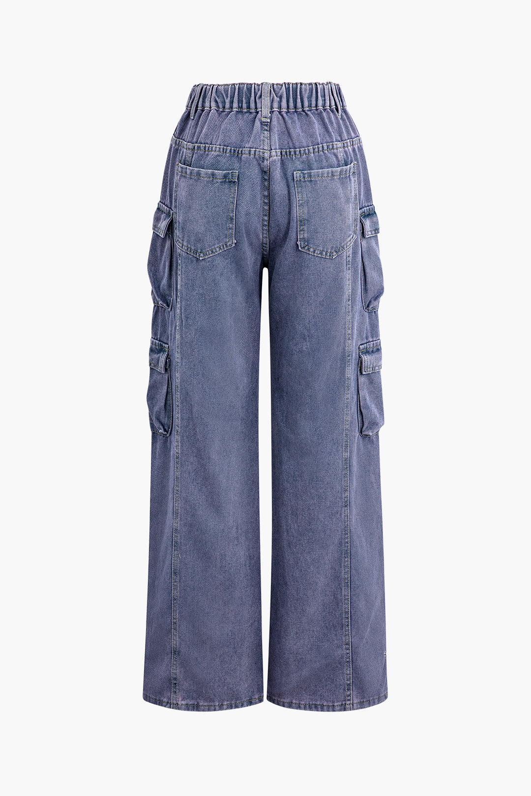 Belted Flap Pocket Straight Leg Cargo Jeans for Y2K Aesthetic and Grunge Style Outfits Belted Flap Pocket Straight Leg Cargo Jeans for Y2K Aesthetic and Grunge Style Outfits