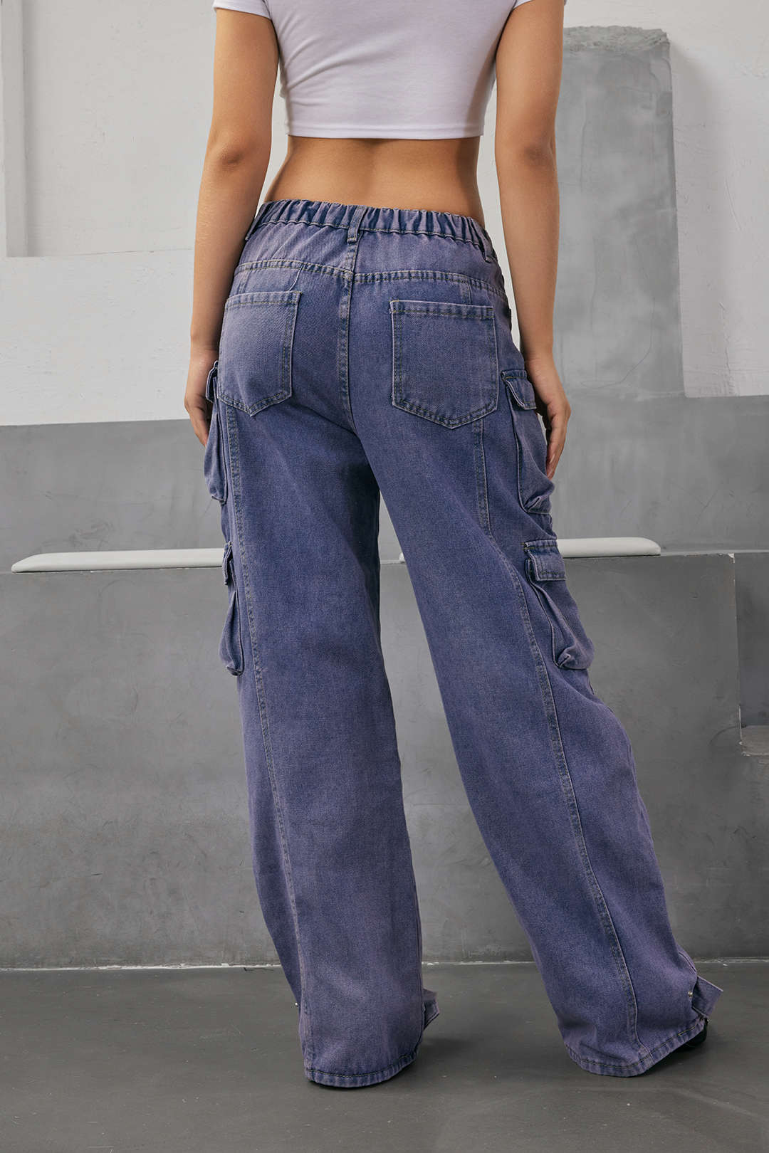 Belted Flap Pocket Straight Leg Cargo Jeans for Y2K Aesthetic and Grunge Style Outfits Belted Flap Pocket Straight Leg Cargo Jeans for Y2K Aesthetic and Grunge Style Outfits