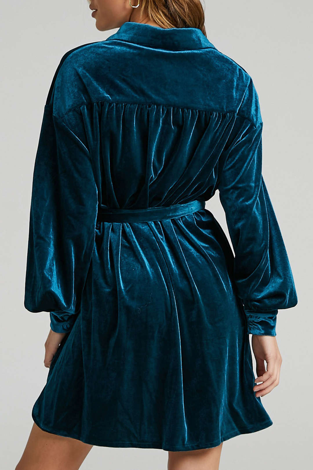 Belted Mini Shirt Dress with Velvet Chest Pocket - Y2K Aesthetic Fashion Essential Belted Mini Shirt Dress with Velvet Chest Pocket - Y2K Aesthetic Fashion Essential