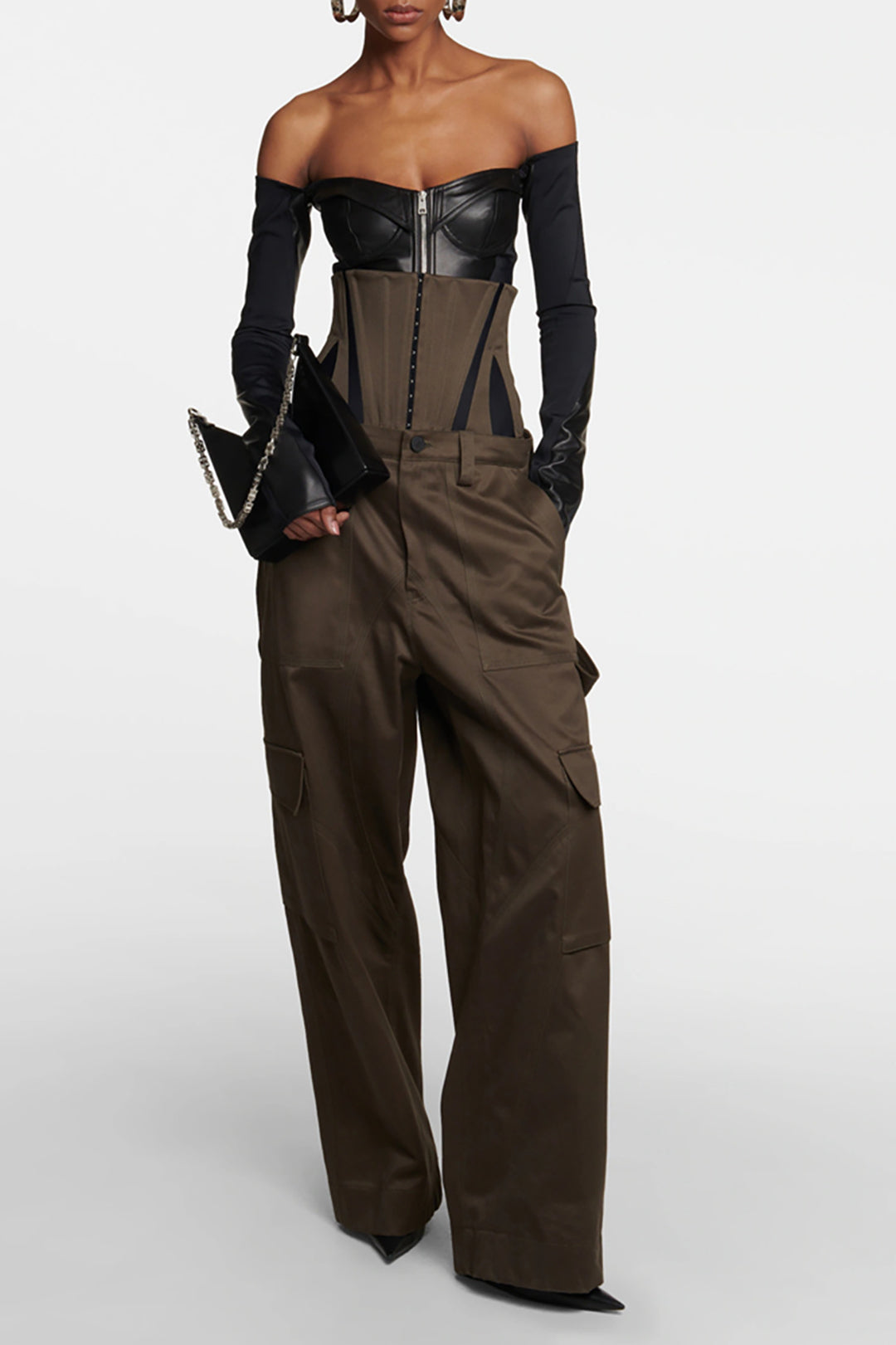 Buckle Corset and Flap Pocket Y2K Straight Leg Pants Set for Trendy Aesthetic Outfits Buckle Corset and Flap Pocket Y2K Straight Leg Pants Set for Trendy Aesthetic Outfits