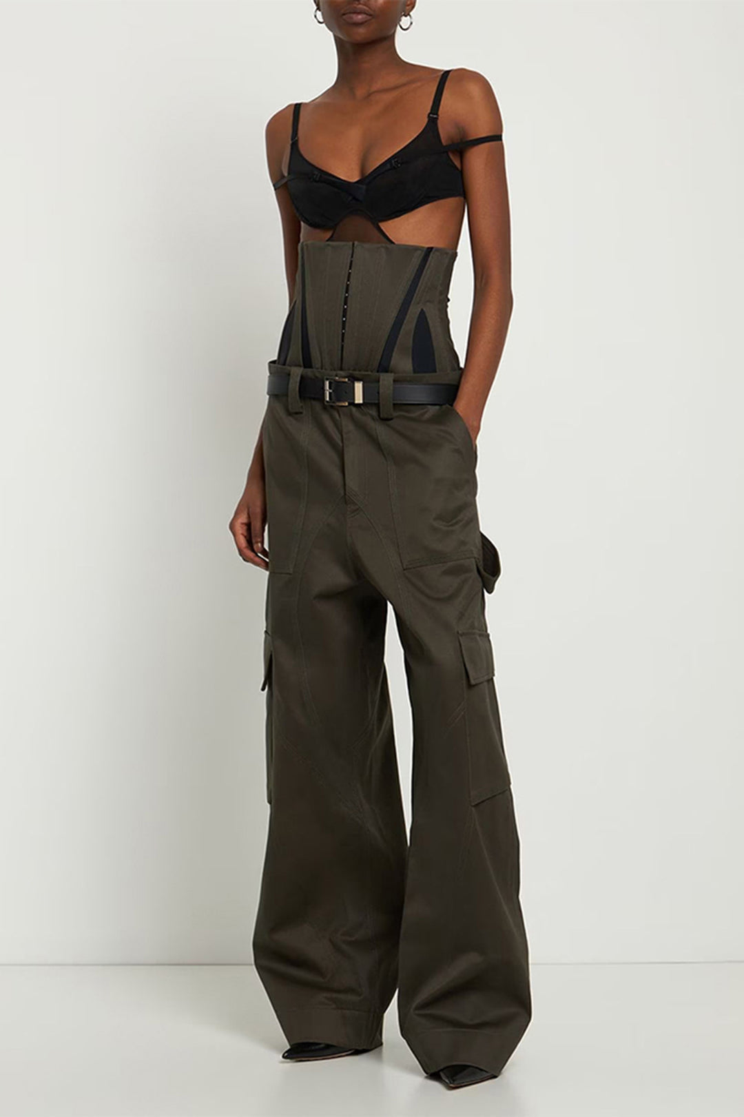 Buckle Corset and Flap Pocket Y2K Straight Leg Pants Set for Trendy Aesthetic Outfits Buckle Corset and Flap Pocket Y2K Straight Leg Pants Set for Trendy Aesthetic Outfits