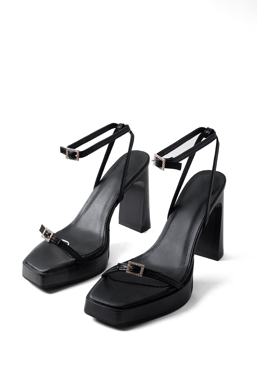 Buckle Strap Chunky Heeled Sandals for Y2K Fashion and Coquette Aesthetic Outfits