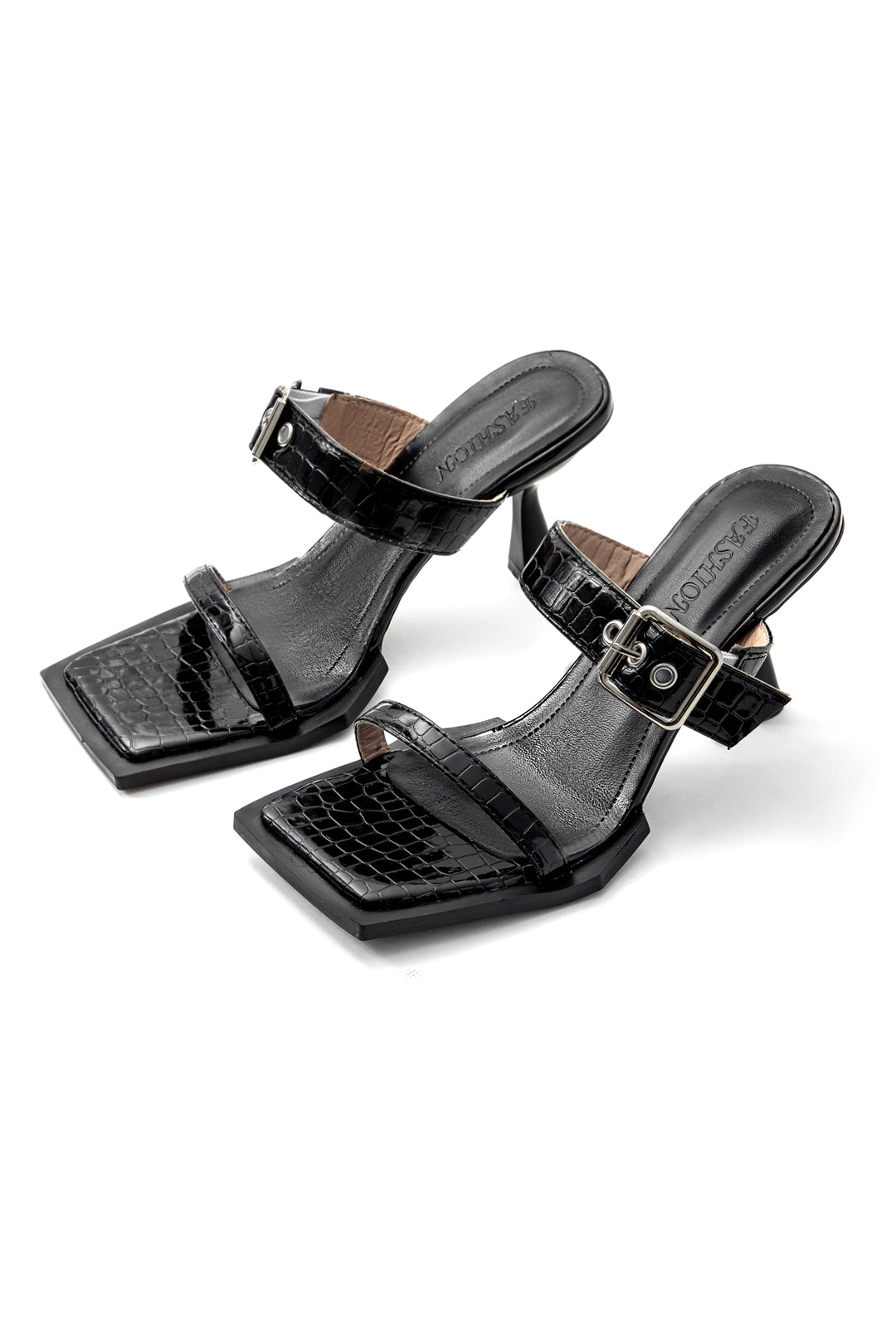 Buckle Strap Square Open Toe Heeled Sandals for Y2K Fashion and Coquette Aesthetic Styles
