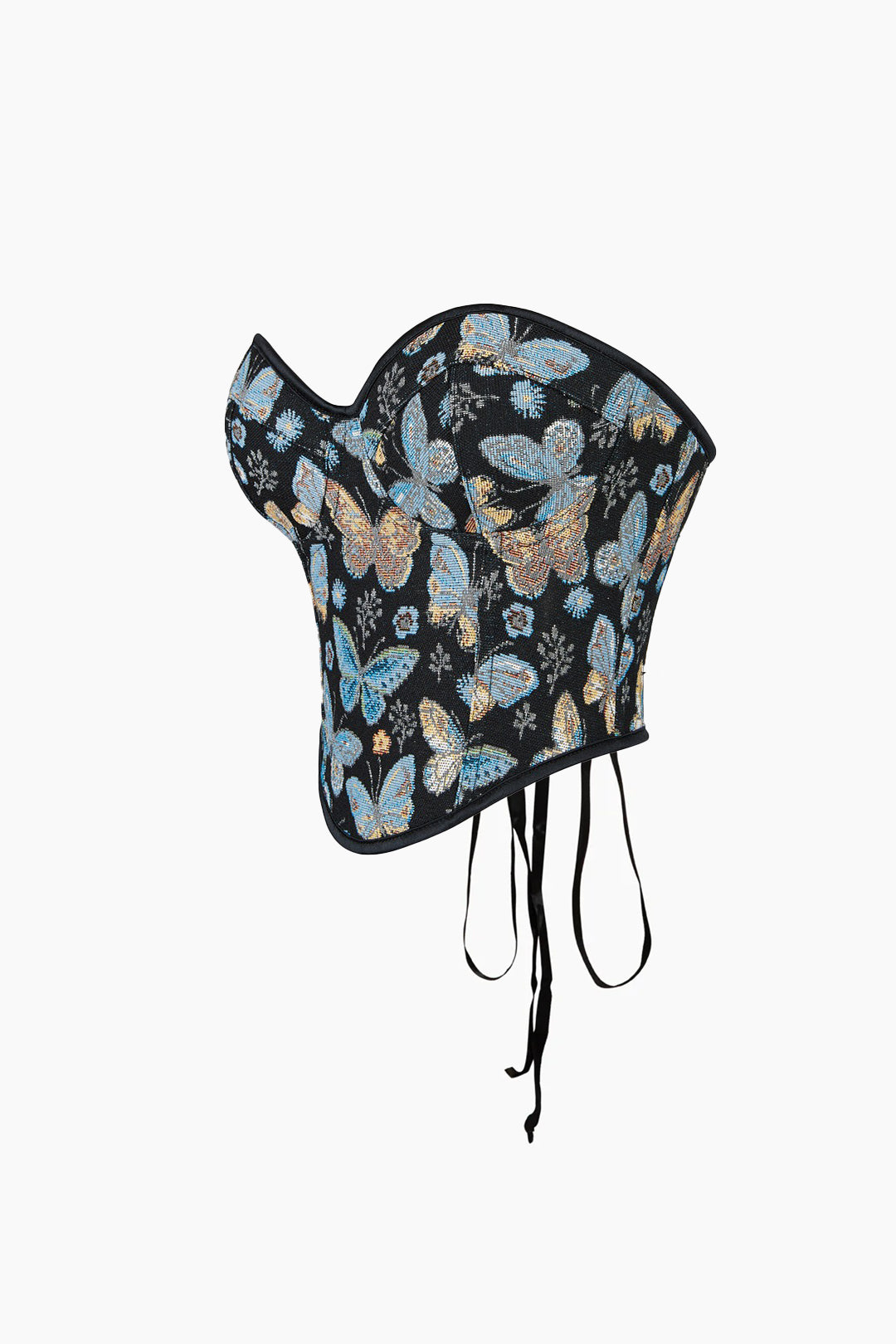 Butterfly Pattern Braided Tie Bustier Tube Top - Y2K Aesthetic Cute Crop Top for Stylish Outfits Butterfly Pattern Braided Tie Bustier Tube Top - Y2K Aesthetic Cute Crop Top for Stylish Outfits