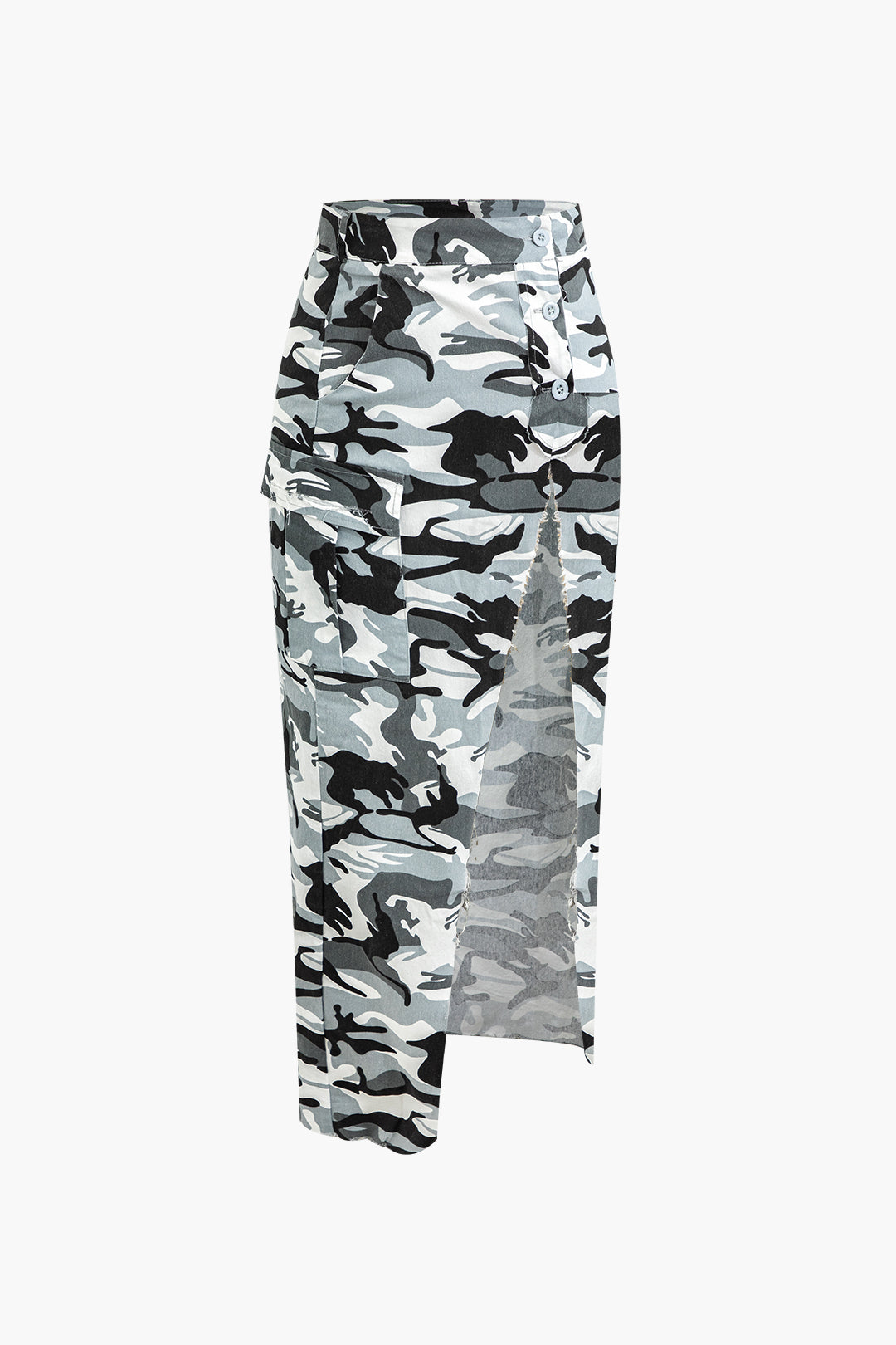 Camo Print Cargo Skirt with Flap Pockets for Y2K and Grunge Aesthetic Outfits Camo Print Cargo Skirt with Flap Pockets for Y2K and Grunge Aesthetic Outfits