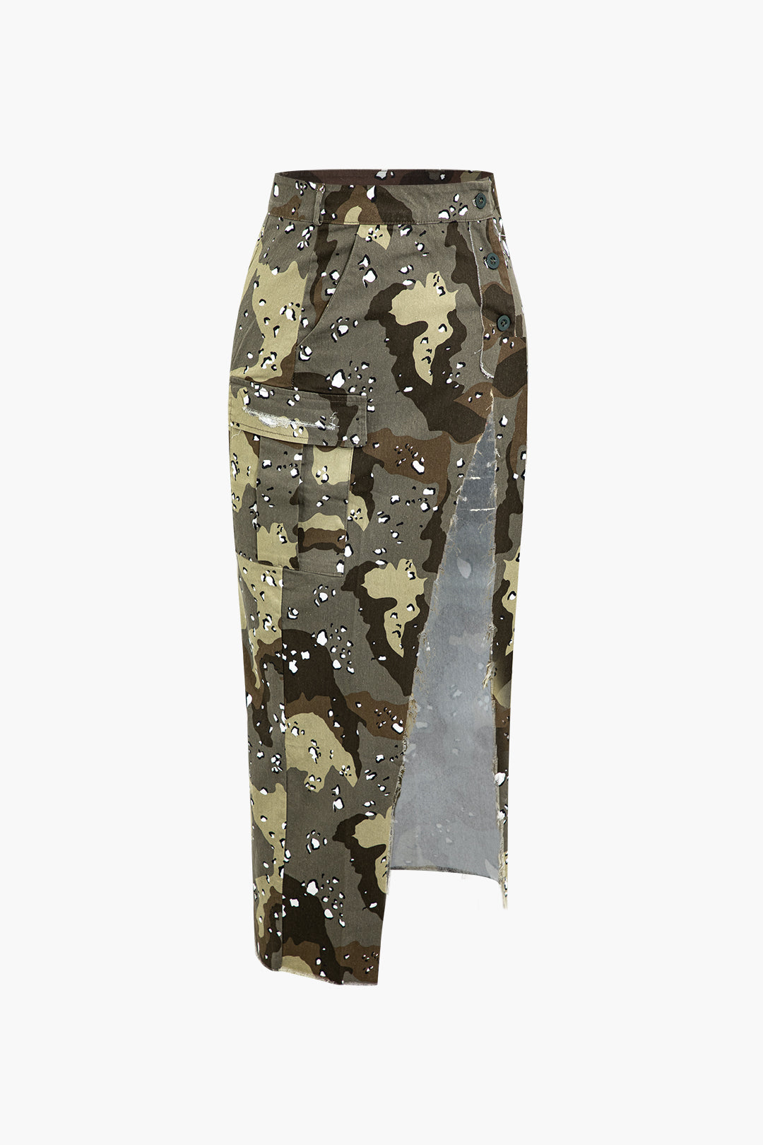 Camo Print Cargo Skirt with Flap Pockets for Y2K and Grunge Aesthetic Outfits Camo Print Cargo Skirt with Flap Pockets for Y2K and Grunge Aesthetic Outfits