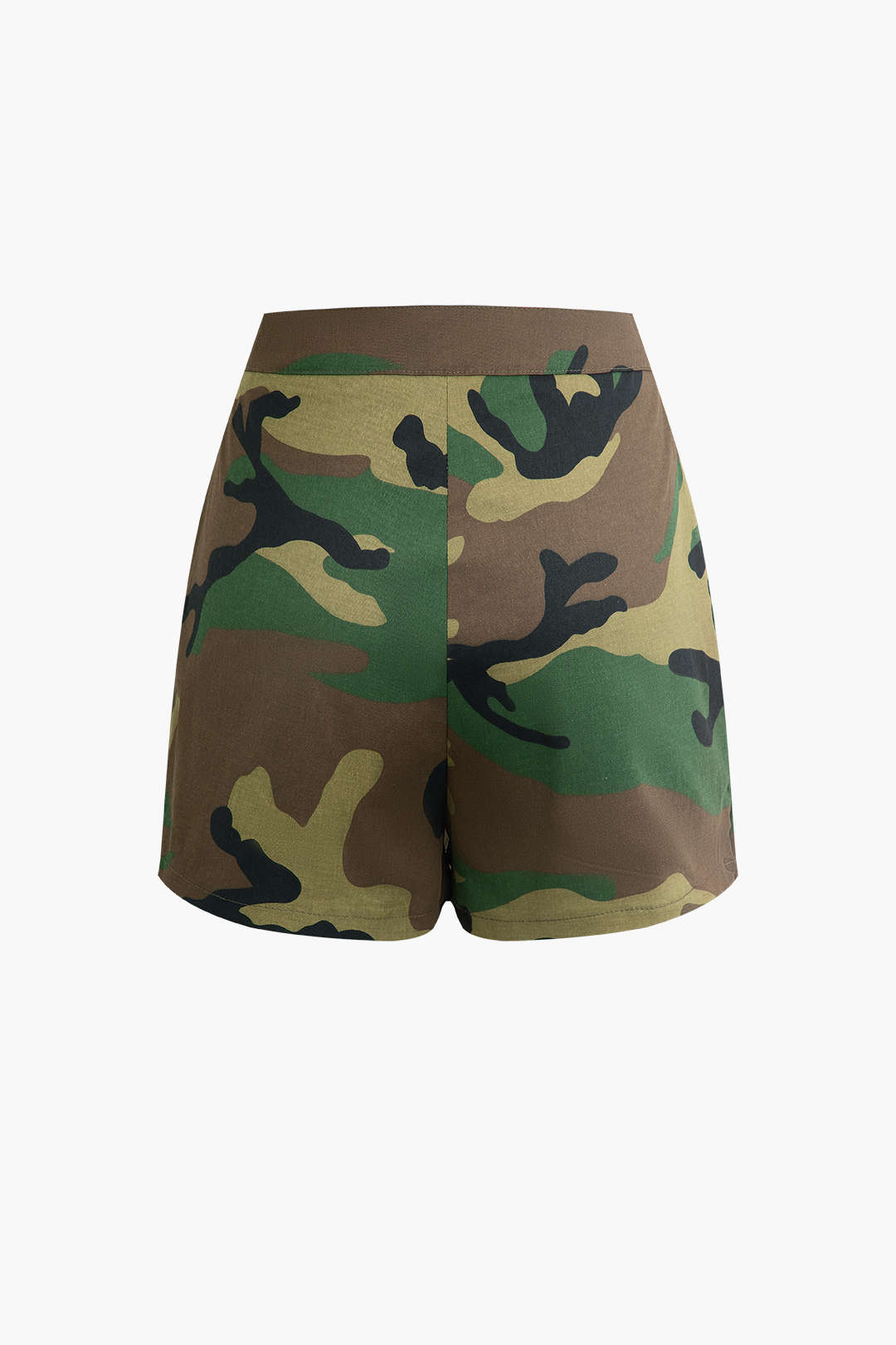 Camo Print Y2K Style Asymmetrical Wrap Shorts for Trendy Aesthetic Outfits Camo Print Y2K Style Asymmetrical Wrap Shorts for Trendy Aesthetic Outfits