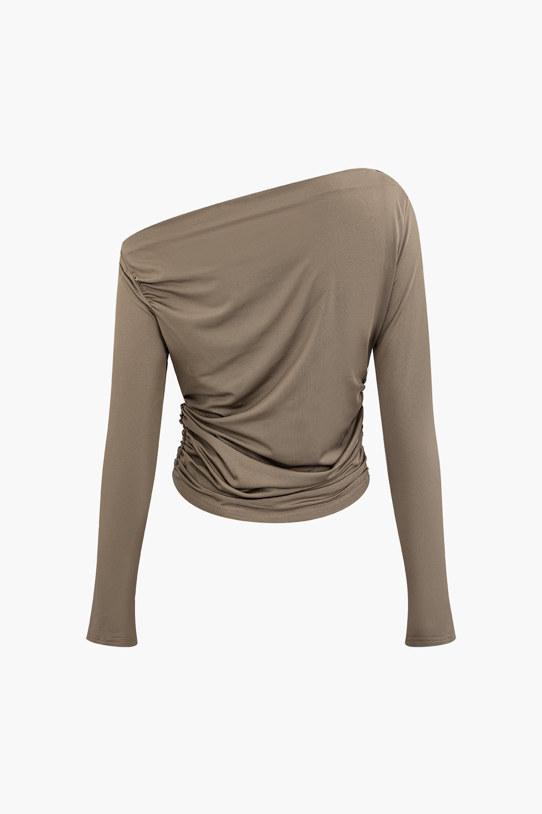 Chic Asymmetrical Ruched Long Sleeve Top for Y2K Fashion and Coquette Aesthetic Styles Chic Asymmetrical Ruched Long Sleeve Top for Y2K Fashion and Coquette Aesthetic Styles