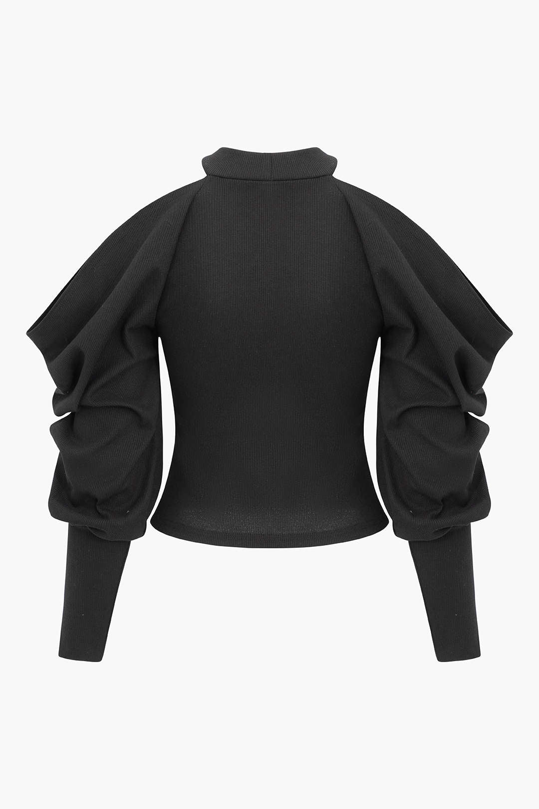 Chic Cold Shoulder Balloon Sleeve Knit Top for Y2K Fashion and Coquette Aesthetic Chic Cold Shoulder Balloon Sleeve Knit Top for Y2K Fashion and Coquette Aesthetic