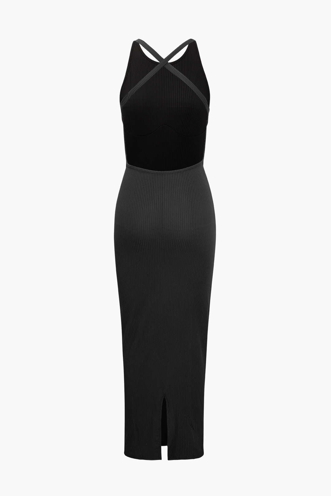 Chic Cross Back Slit Sleeveless Maxi Dress for Effortless Y2K Aesthetic Style Chic Cross Back Slit Sleeveless Maxi Dress for Effortless Y2K Aesthetic Style