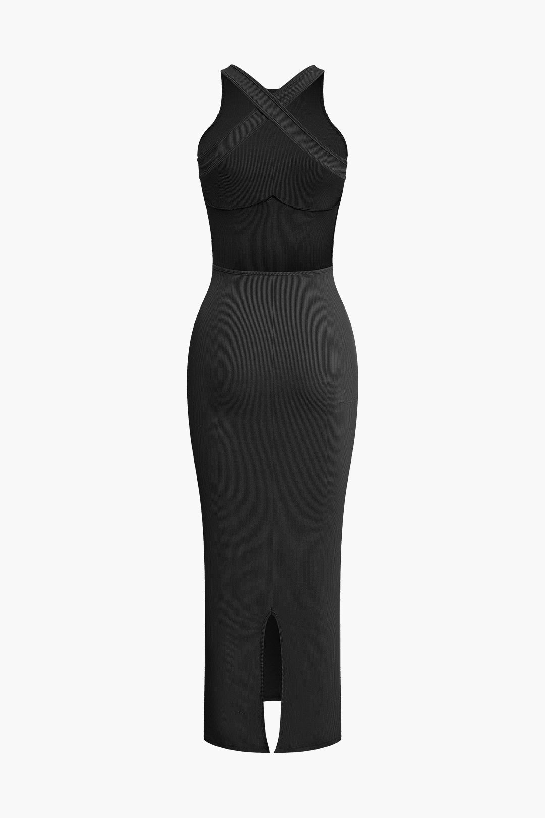 Chic Cross Backless Slit Midi Dress for Y2K Aesthetic and Coquette Style Lovers Chic Cross Backless Slit Midi Dress for Y2K Aesthetic and Coquette Style Lovers
