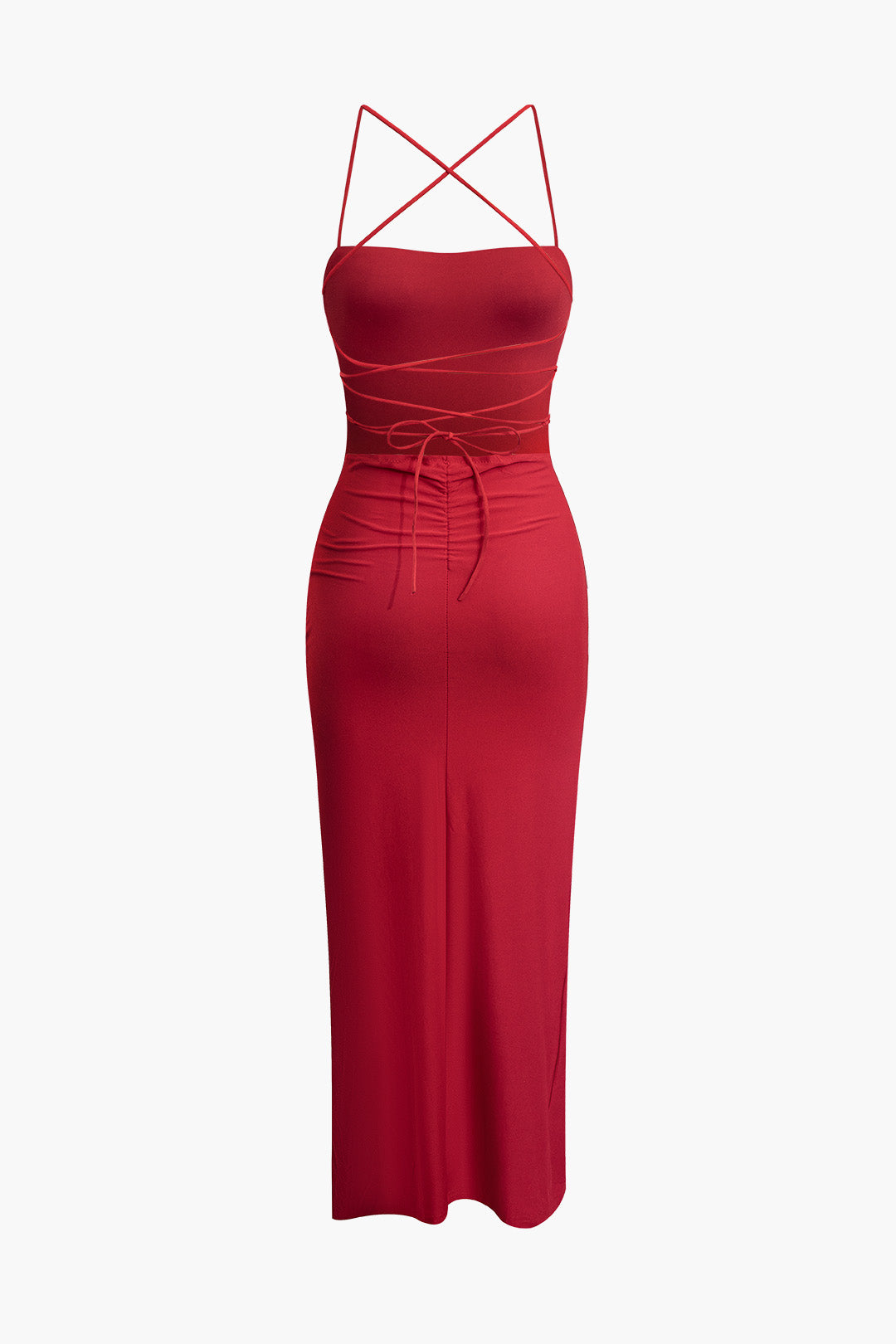 Chic Cross Tie Backless Slit Maxi Dress for Y2K Aesthetic and Coquette Style Chic Cross Tie Backless Slit Maxi Dress for Y2K Aesthetic and Coquette Style