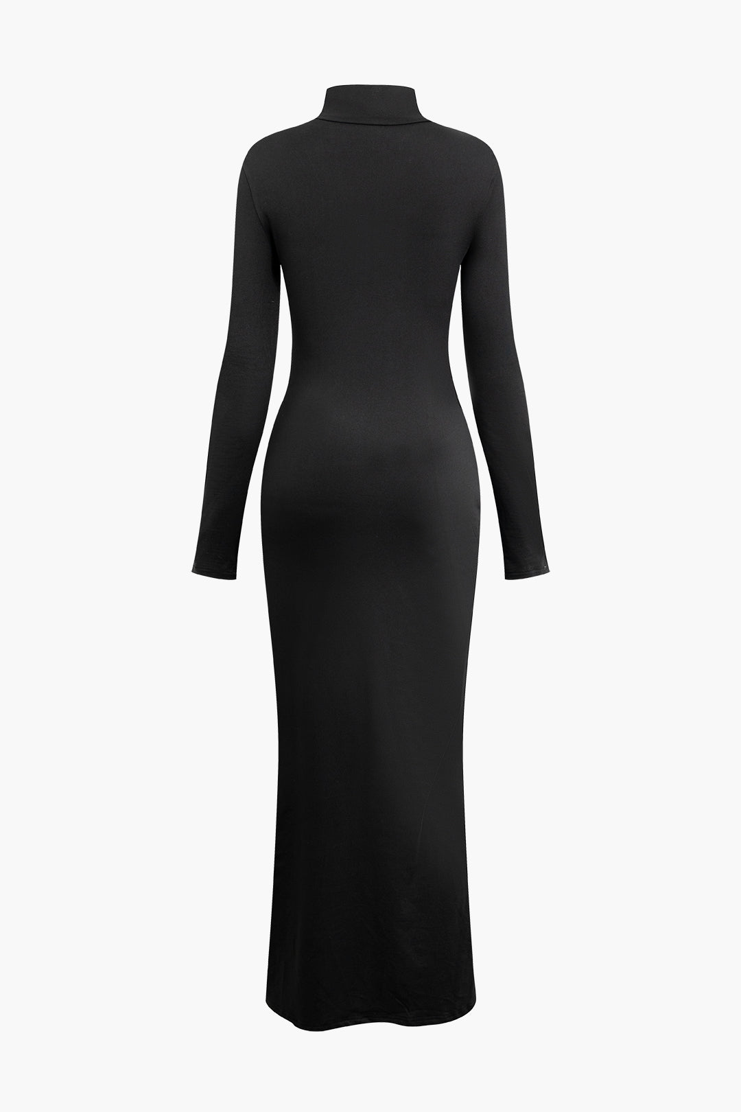 Chic Cut Out Slit Mock Neck Long Sleeve Maxi Dress for Y2K Aesthetic Fashion Lovers Chic Cut Out Slit Mock Neck Long Sleeve Maxi Dress for Y2K Aesthetic Fashion Lovers