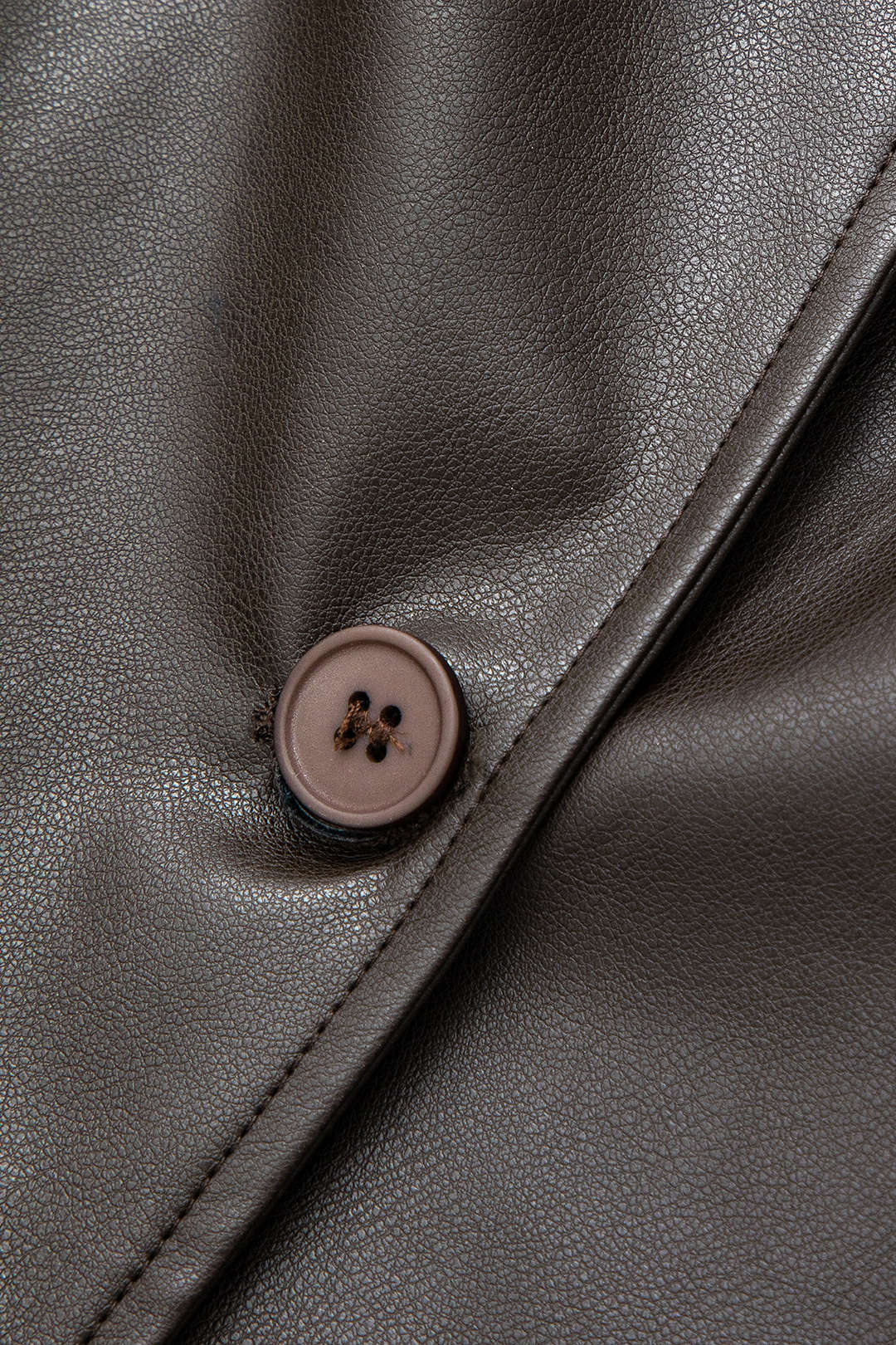 Chic Faux Leather Notched Lapel Belted Trench Coat for Y2K Aesthetic Fashion Lovers Chic Faux Leather Notched Lapel Belted Trench Coat for Y2K Aesthetic Fashion Lovers