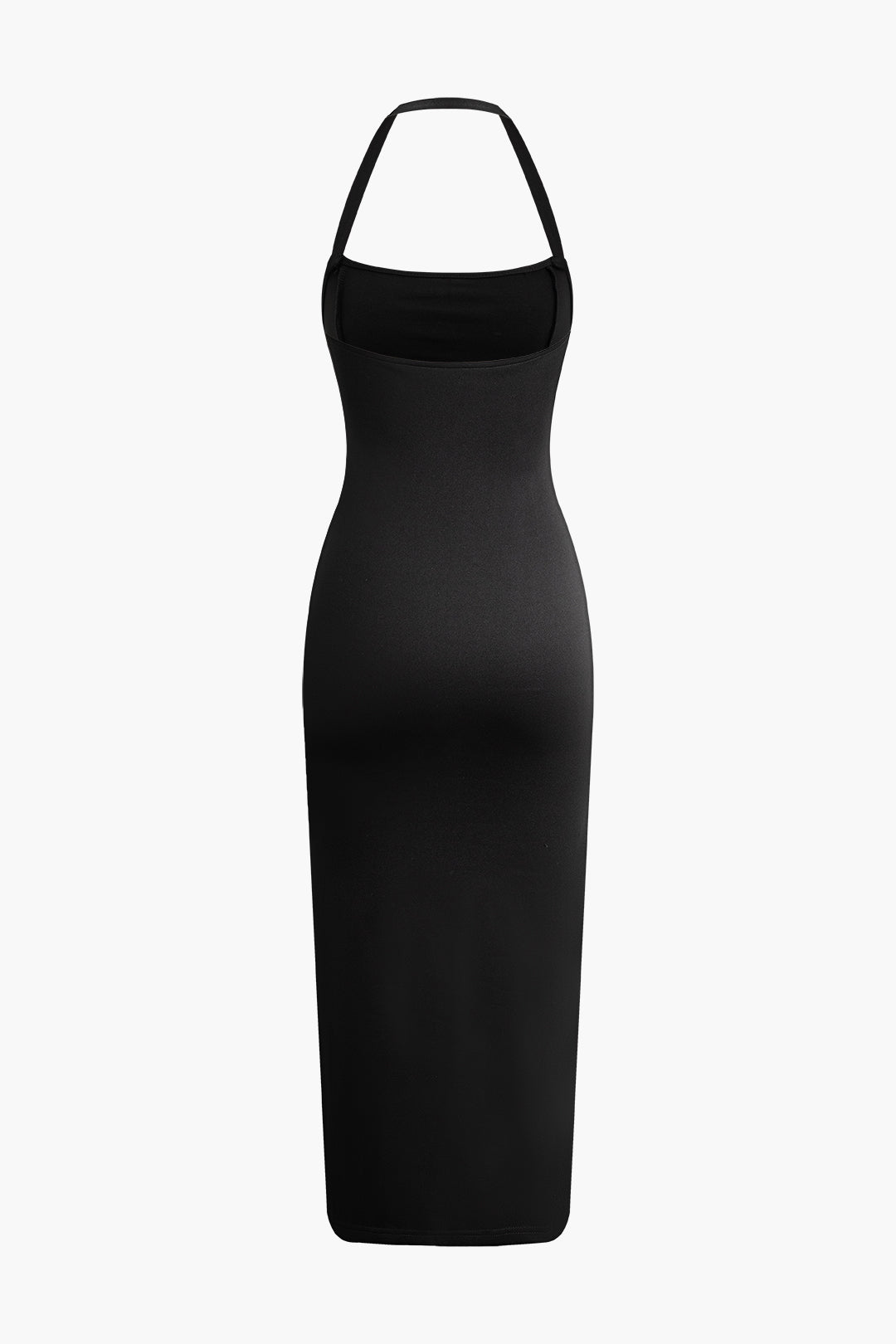 Chic Halter Backless Slit Midi Dress for Y2K Fashion Lovers and Coquette Aesthetic Enthusiasts Chic Halter Backless Slit Midi Dress for Y2K Fashion Lovers and Coquette Aesthetic Enthusiasts