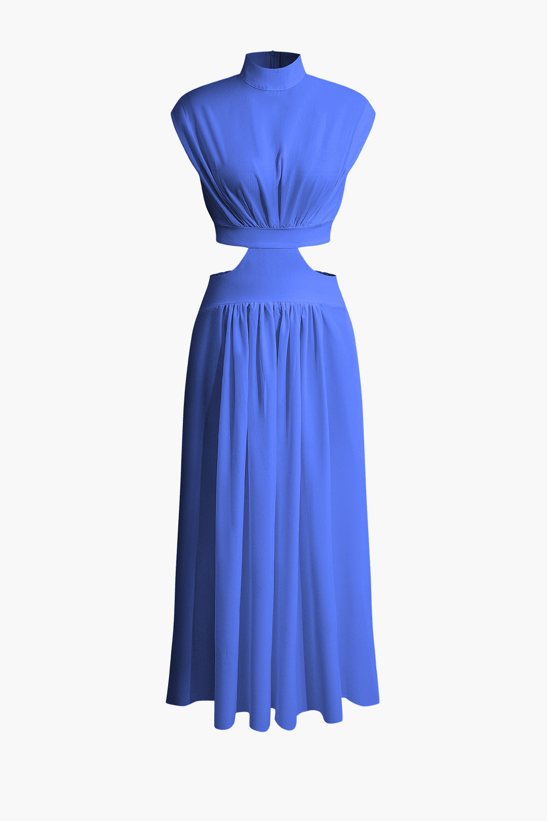 Chic Mock Neck Cut Out Pleated Maxi Dress for Y2K Aesthetic and Coquette Style Chic Mock Neck Cut Out Pleated Maxi Dress for Y2K Aesthetic and Coquette Style