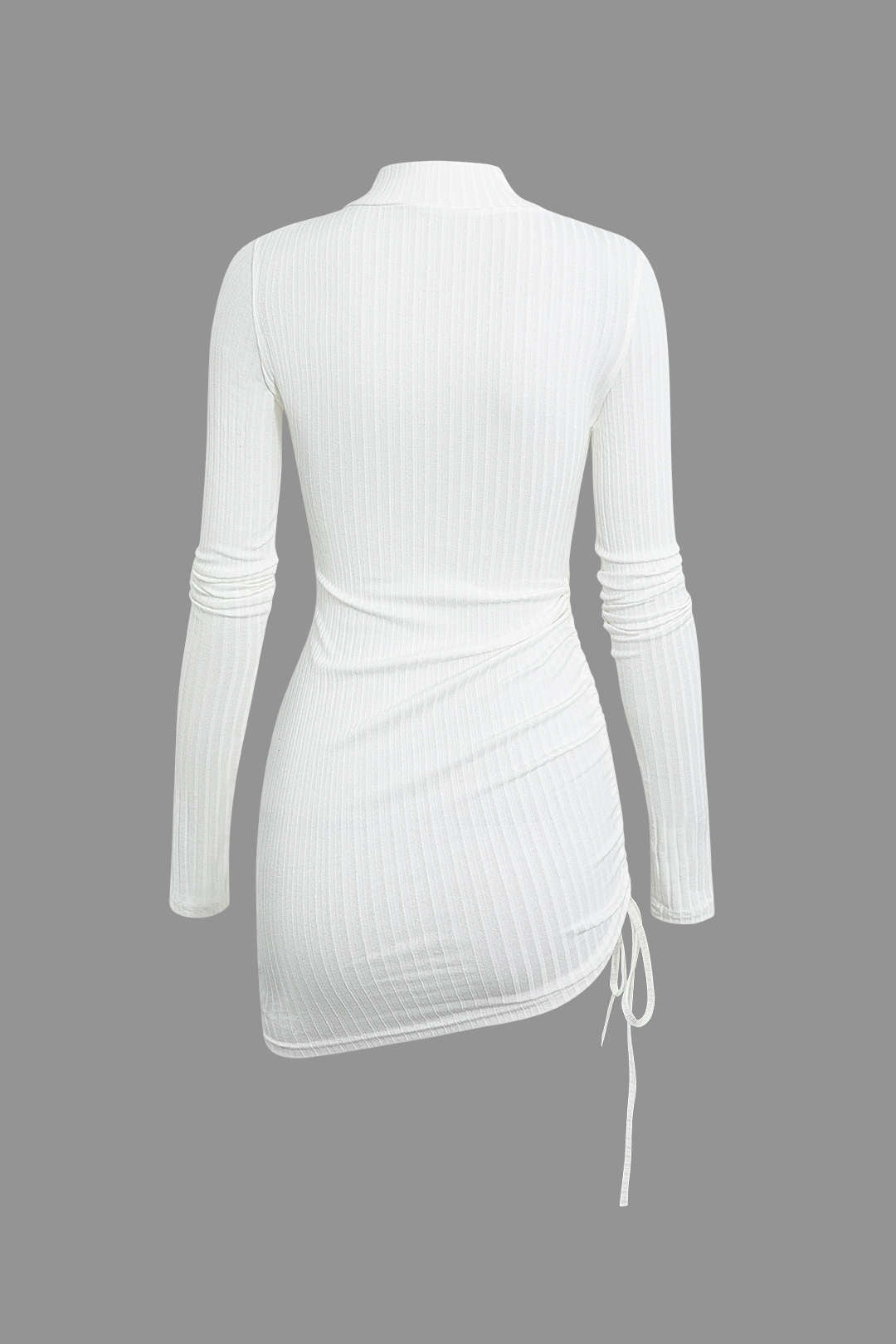 Chic Mock Neck Ruched Rib Knit Mini Dress for Y2K Aesthetic and Coquette Style Chic Mock Neck Ruched Rib Knit Mini Dress for Y2K Aesthetic and Coquette Style