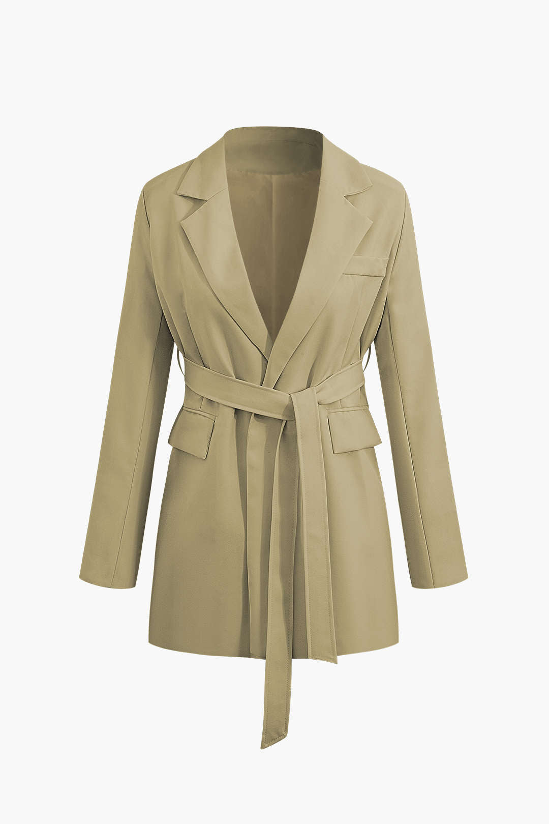 Chic Notched Lapel Tie Waist Blazer for Y2K Fashion and Coquette Aesthetic Outfits Chic Notched Lapel Tie Waist Blazer for Y2K Fashion and Coquette Aesthetic Outfits