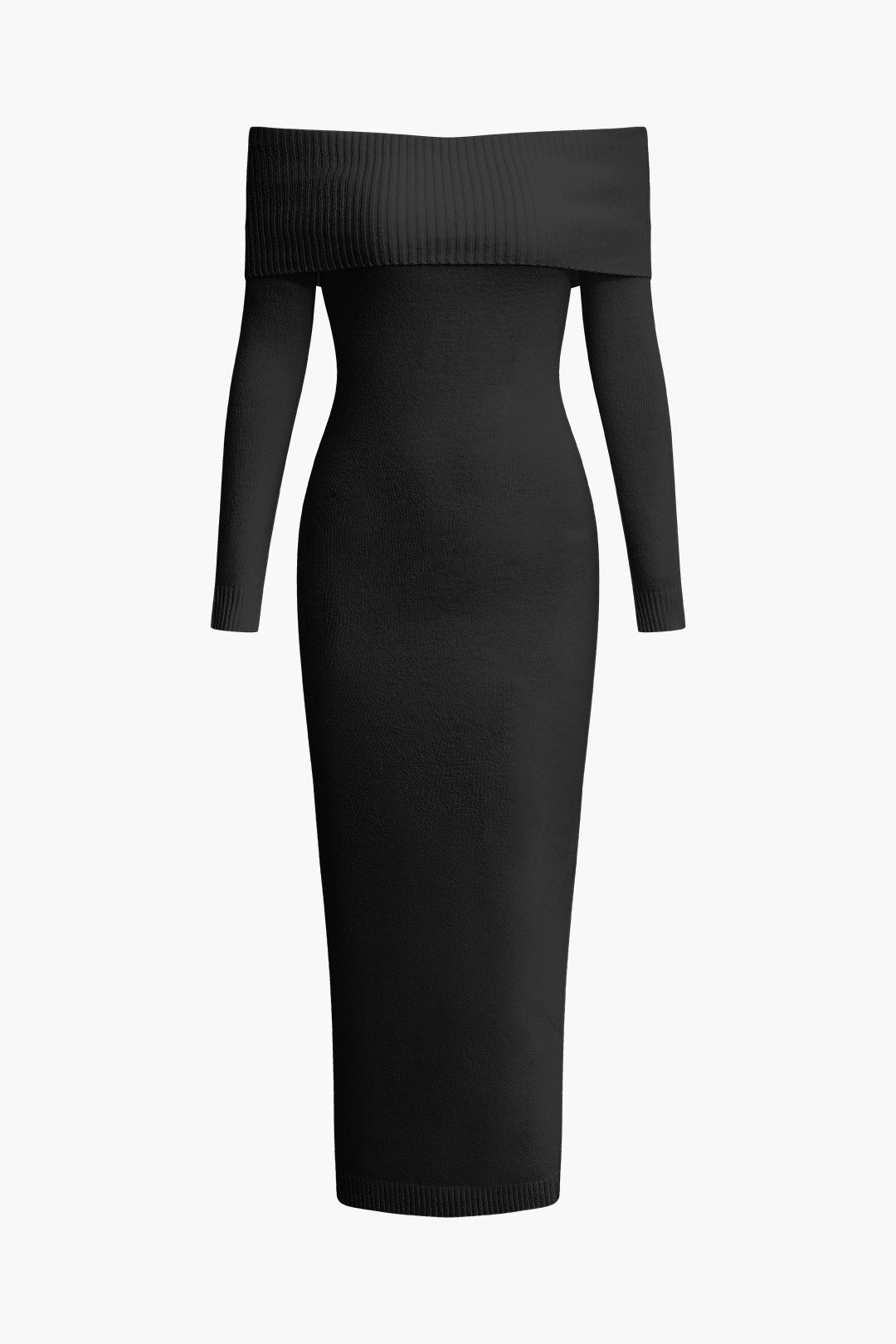 Chic Off Shoulder Long Sleeve Knit Midi Dress for Y2K Fashion & Coquette Aesthetic Chic Off Shoulder Long Sleeve Knit Midi Dress for Y2K Fashion & Coquette Aesthetic