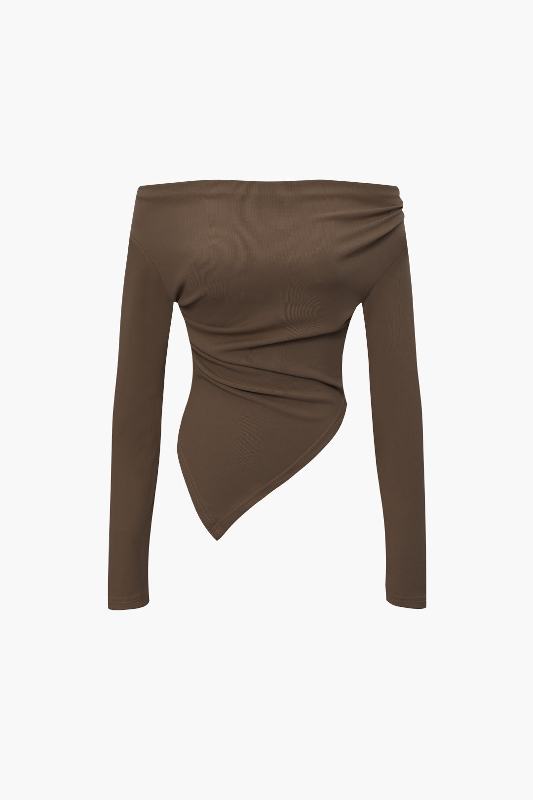 Chic Off Shoulder Ruched Asymmetric Top & Straight Leg Pants Set for Y2K Aesthetic Chic Off Shoulder Ruched Asymmetric Top & Straight Leg Pants Set for Y2K Aesthetic