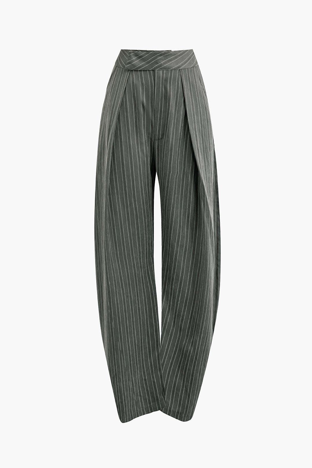 Chic Pinstripe High Waist Pleated Wide Leg Pants for Y2K Aesthetic Outfits
