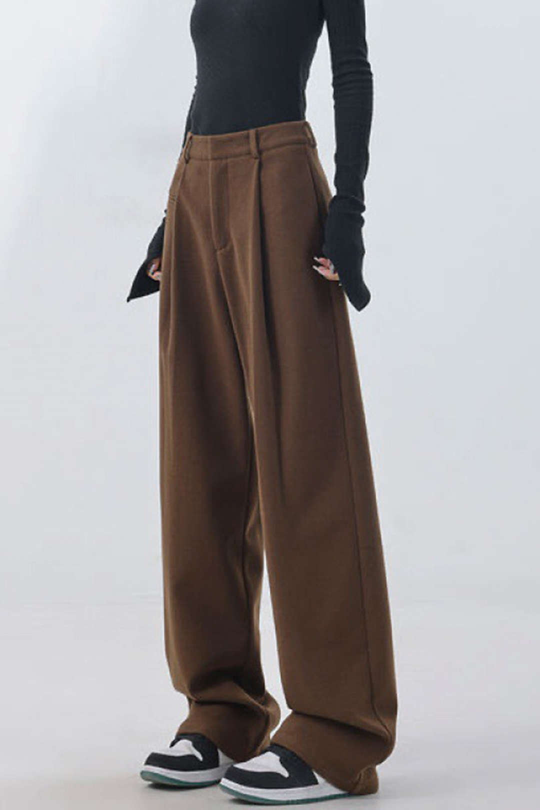 Chic Pleated Wide Leg Pants for Effortless Y2K Style and Aesthetic Outfits