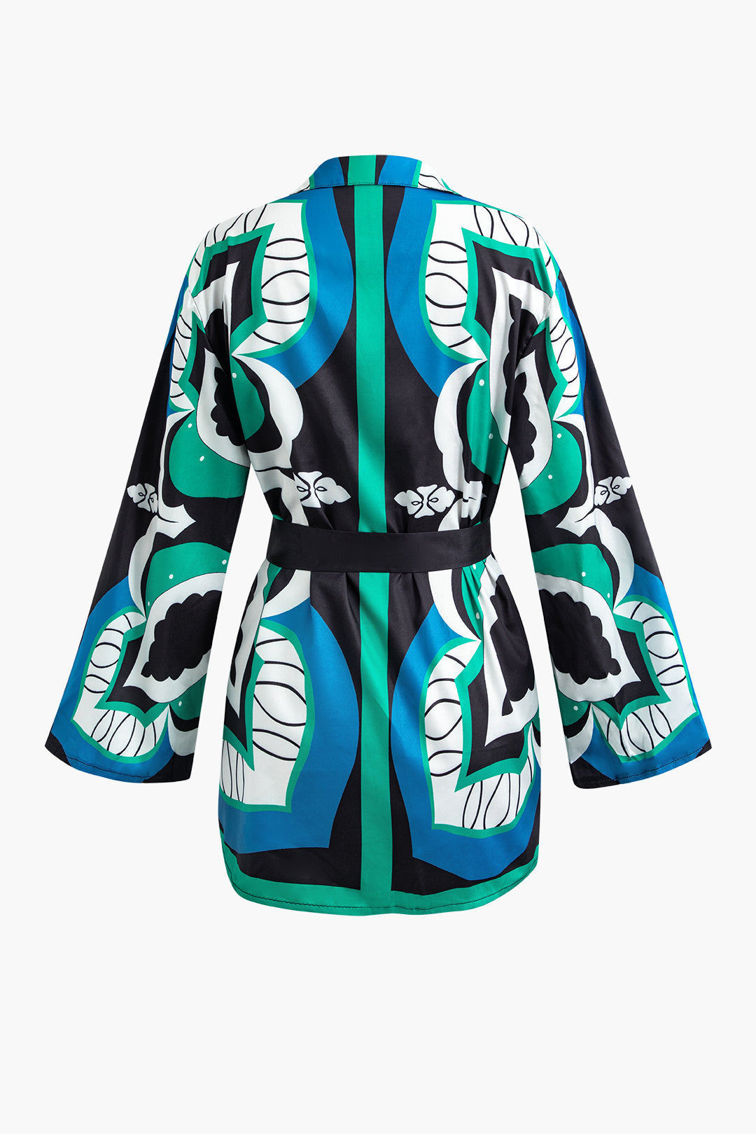 Chic Printed V-Neck Blouse with Tie & Drawstring Shorts Set for Y2K Aesthetic Outfits Chic Printed V-Neck Blouse with Tie & Drawstring Shorts Set for Y2K Aesthetic Outfits