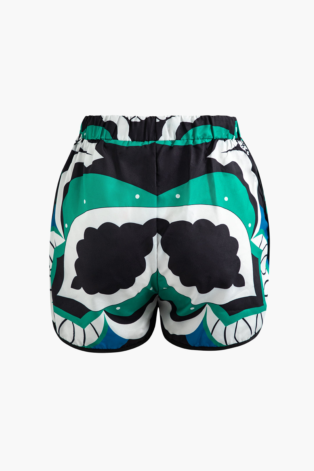 Chic Printed V-Neck Blouse with Tie & Drawstring Shorts Set for Y2K Aesthetic Outfits Chic Printed V-Neck Blouse with Tie & Drawstring Shorts Set for Y2K Aesthetic Outfits