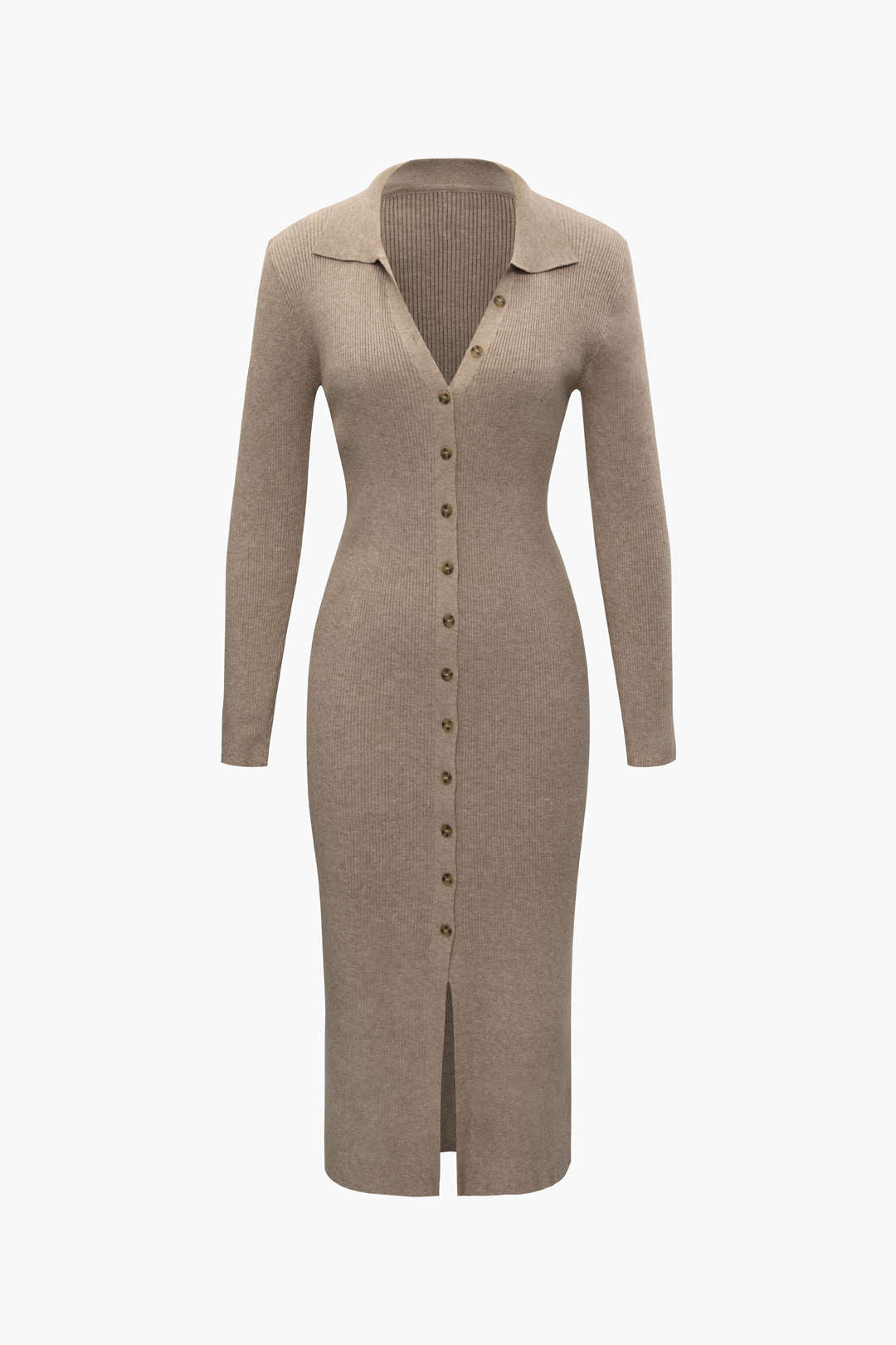 Chic Rib Knit Long Sleeve Midi Dress for Y2K Aesthetic and Coquette Style Outfits