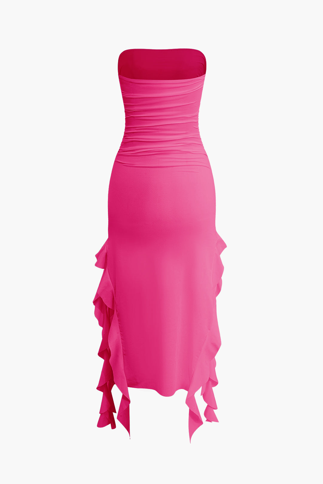 Chic Ruffle Hem Ruched Tube Maxi Dress - Perfect for Y2K Fashion and Coquette Aesthetic Chic Ruffle Hem Ruched Tube Maxi Dress - Perfect for Y2K Fashion and Coquette Aesthetic
