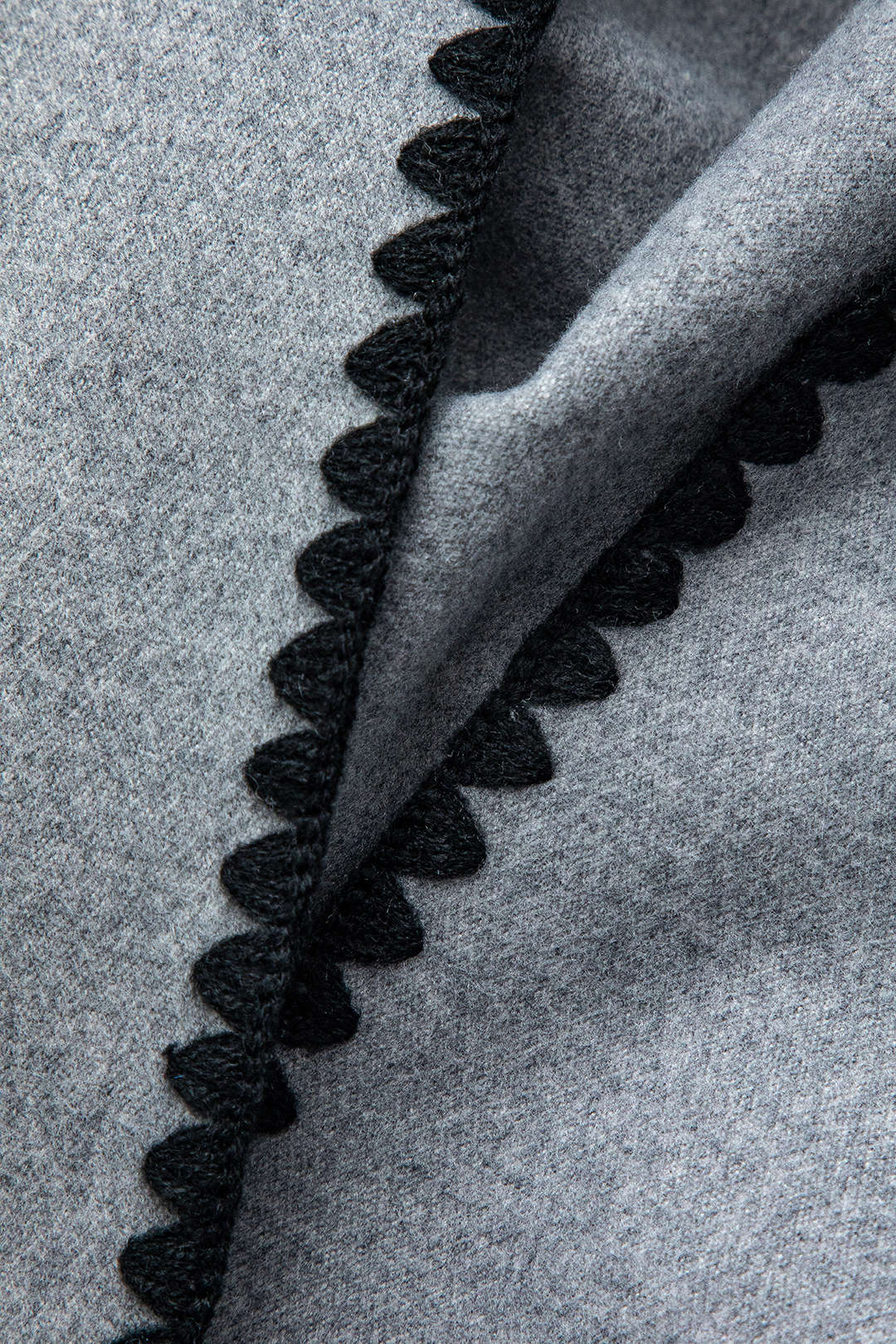 Chic Scallop Trim Notched Lapel Belted Long Coat for Y2K Fashion Lovers Chic Scallop Trim Notched Lapel Belted Long Coat for Y2K Fashion Lovers