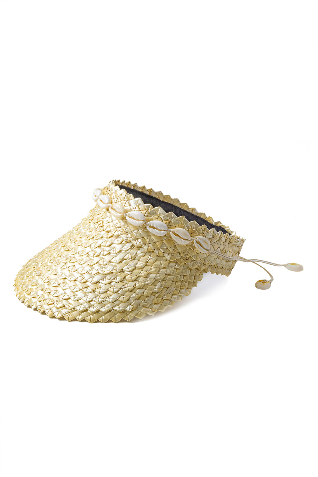 Chic Shell Detail Woven Straw Visor Hat for Y2K Fashion and Coquette Aesthetic Looks