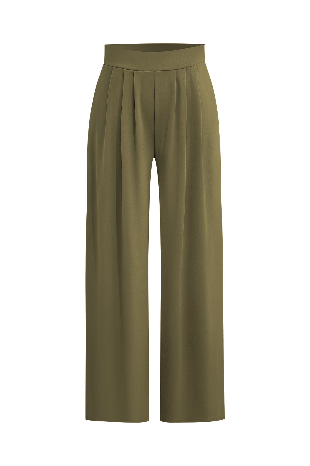 Chic Solid Crop Top and Pleated High-Waist Wide-Leg Pants Set for Y2K Aesthetic Outfits Chic Solid Crop Top and Pleated High-Waist Wide-Leg Pants Set for Y2K Aesthetic Outfits