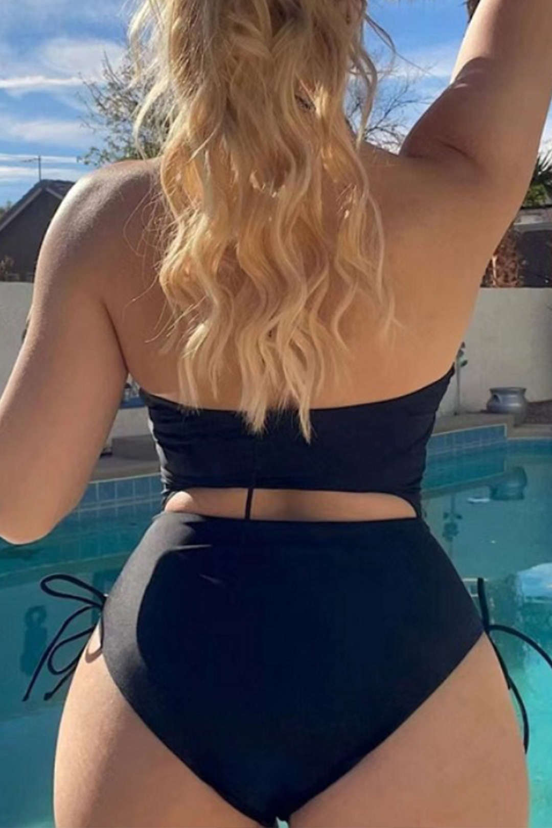 Chic Solid Halter Tie Cut Out One-Piece Swimsuit for Y2K Aesthetic Summer Vibes Chic Solid Halter Tie Cut Out One-Piece Swimsuit for Y2K Aesthetic Summer Vibes