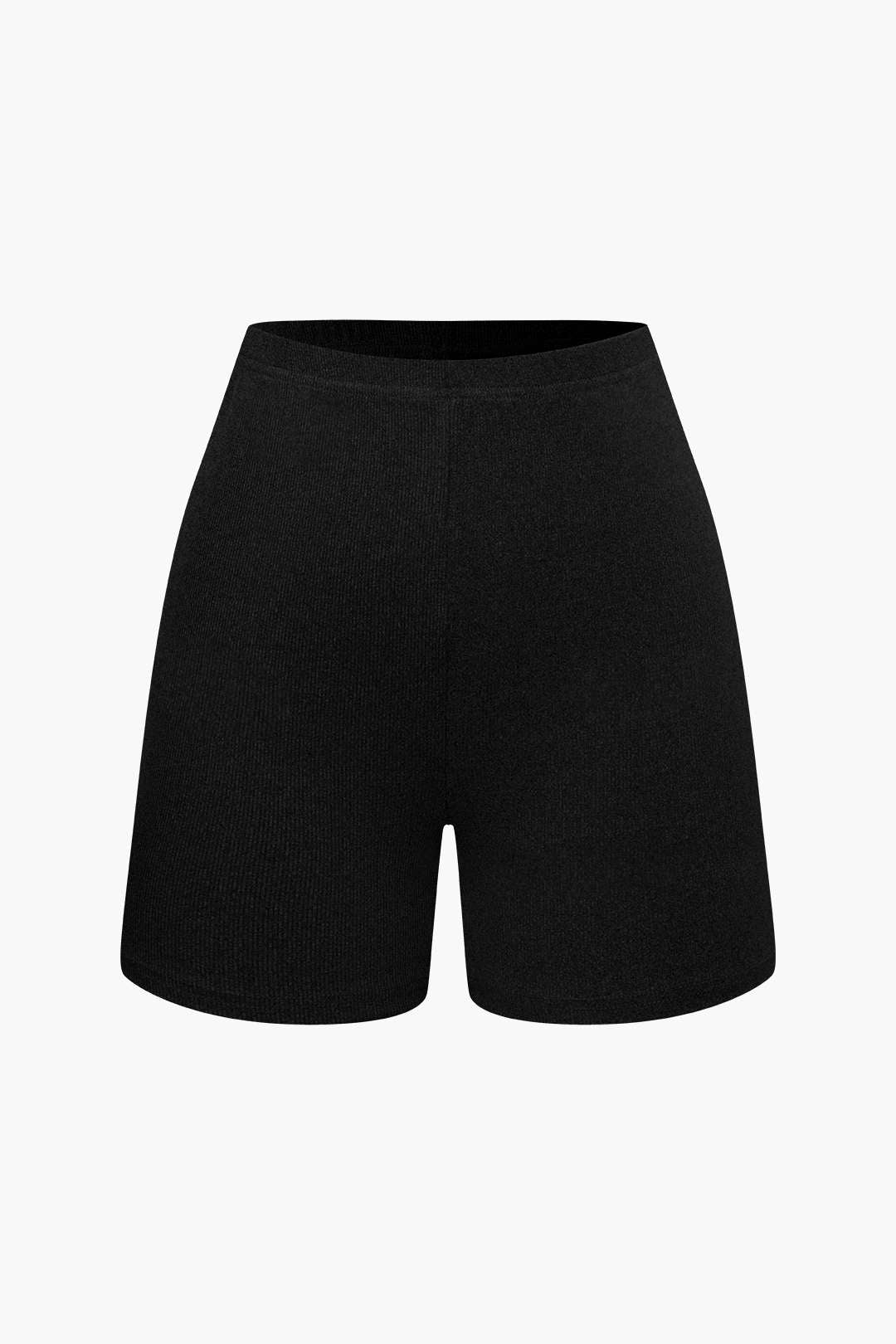 Chic Solid Knit Strapless Top and Shorts Set for Y2K Fashion Aesthetic Outfits Chic Solid Knit Strapless Top and Shorts Set for Y2K Fashion Aesthetic Outfits