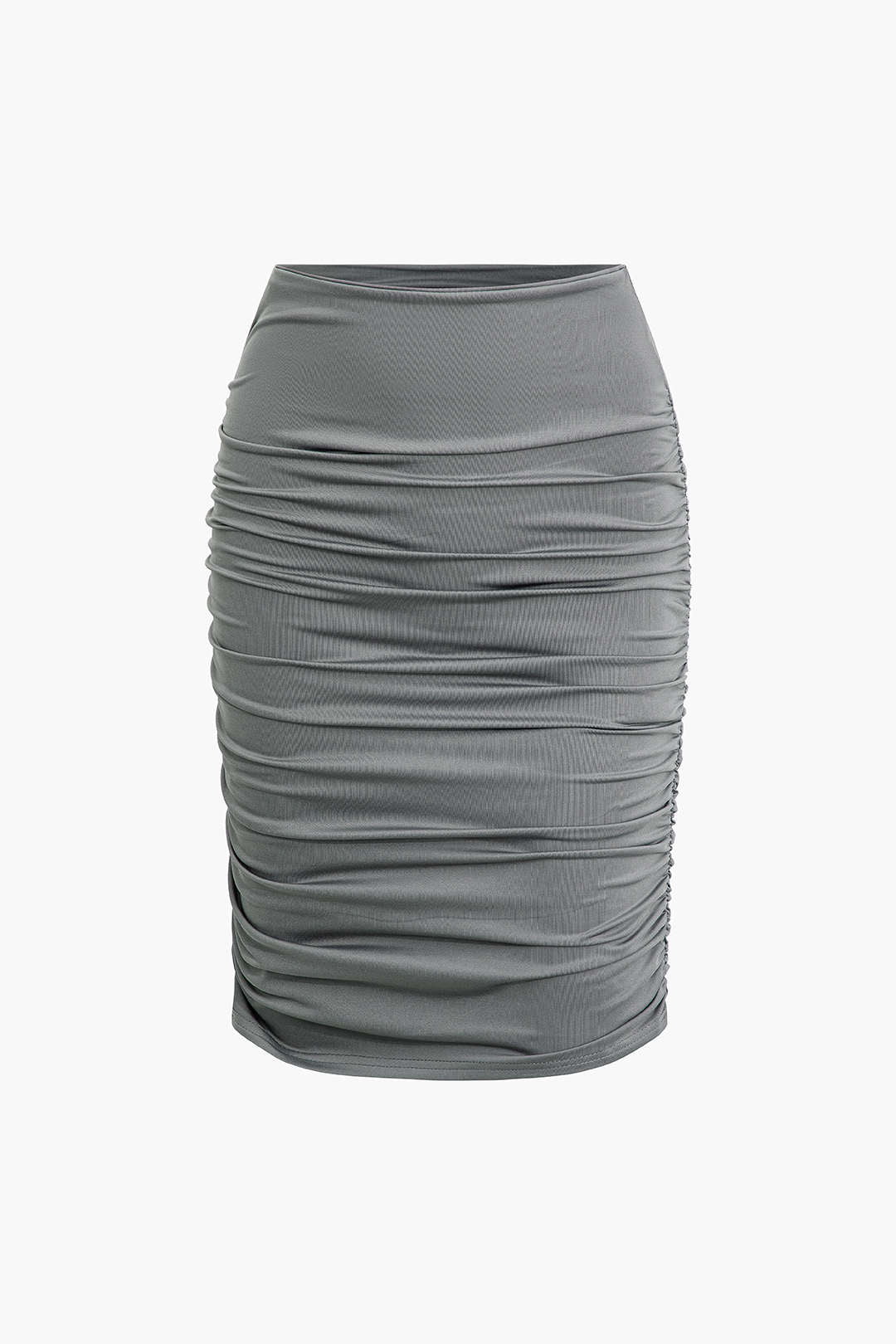 Chic Solid Mock Neck Long Sleeve Crop Top & Ruched Midi Skirt Set for Y2K Aesthetic Outfits Chic Solid Mock Neck Long Sleeve Crop Top & Ruched Midi Skirt Set for Y2K Aesthetic Outfits