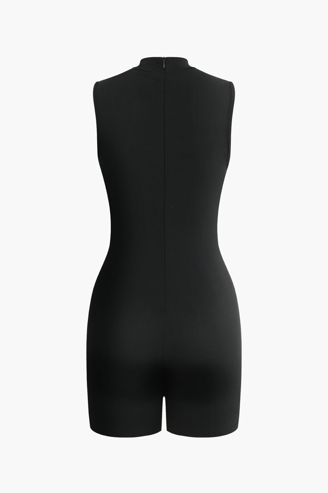 Chic Solid Mock Neck Sleeveless Unitard Romper for Y2K Fashion Lovers Chic Solid Mock Neck Sleeveless Unitard Romper for Y2K Fashion Lovers