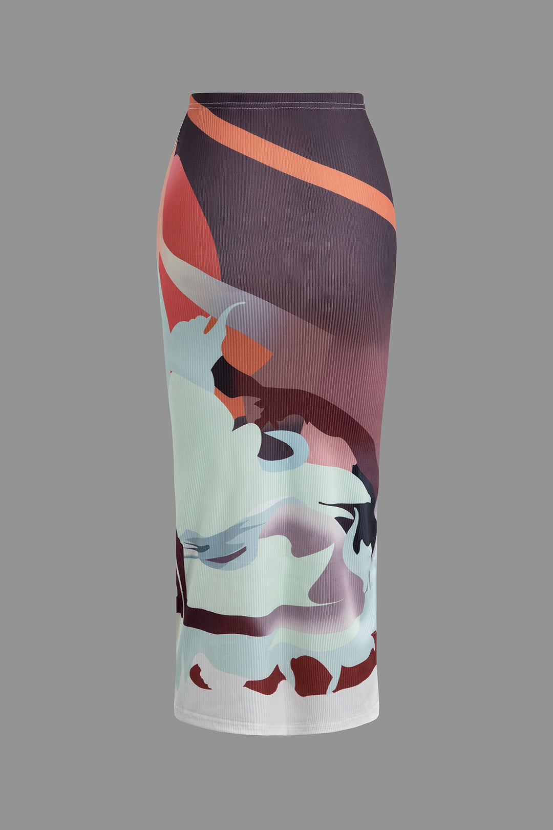 Chic Solid Mock Neck Tank Top & Abstract Print Midi Skirt Set for Y2K Aesthetic Outfits Chic Solid Mock Neck Tank Top & Abstract Print Midi Skirt Set for Y2K Aesthetic Outfits