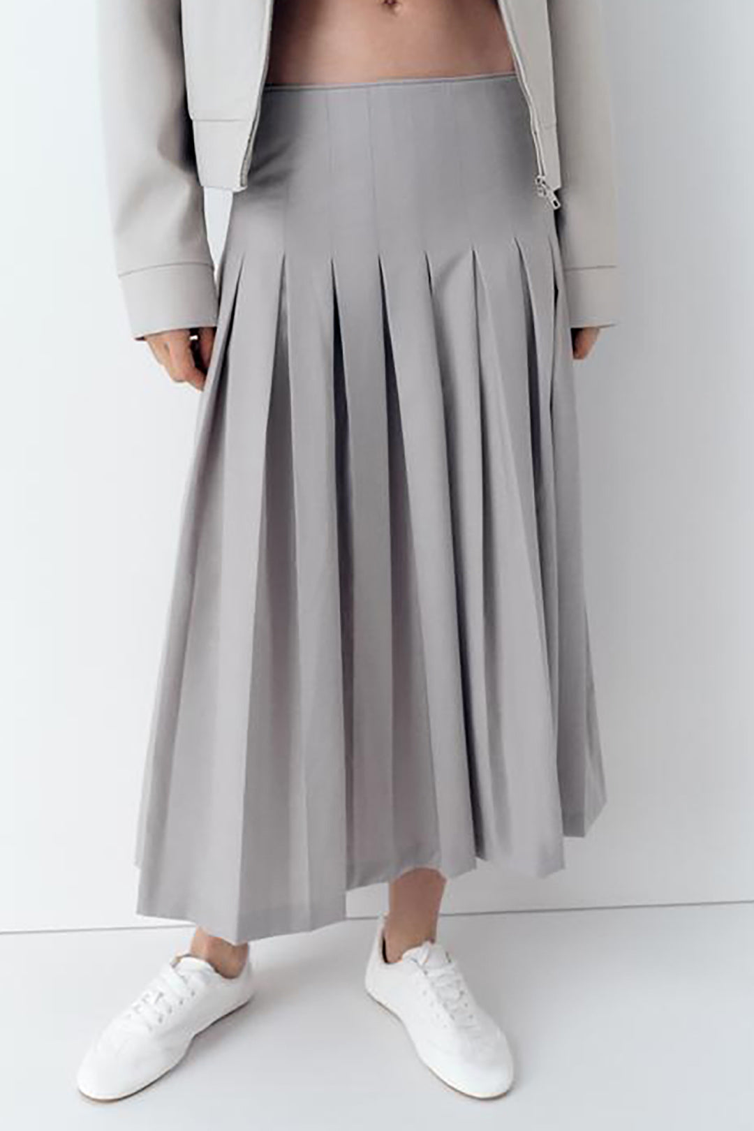 Chic Solid Pleated Midi Skirt for Y2K Fashion Lovers - Versatile Aesthetic Style Chic Solid Pleated Midi Skirt for Y2K Fashion Lovers - Versatile Aesthetic Style