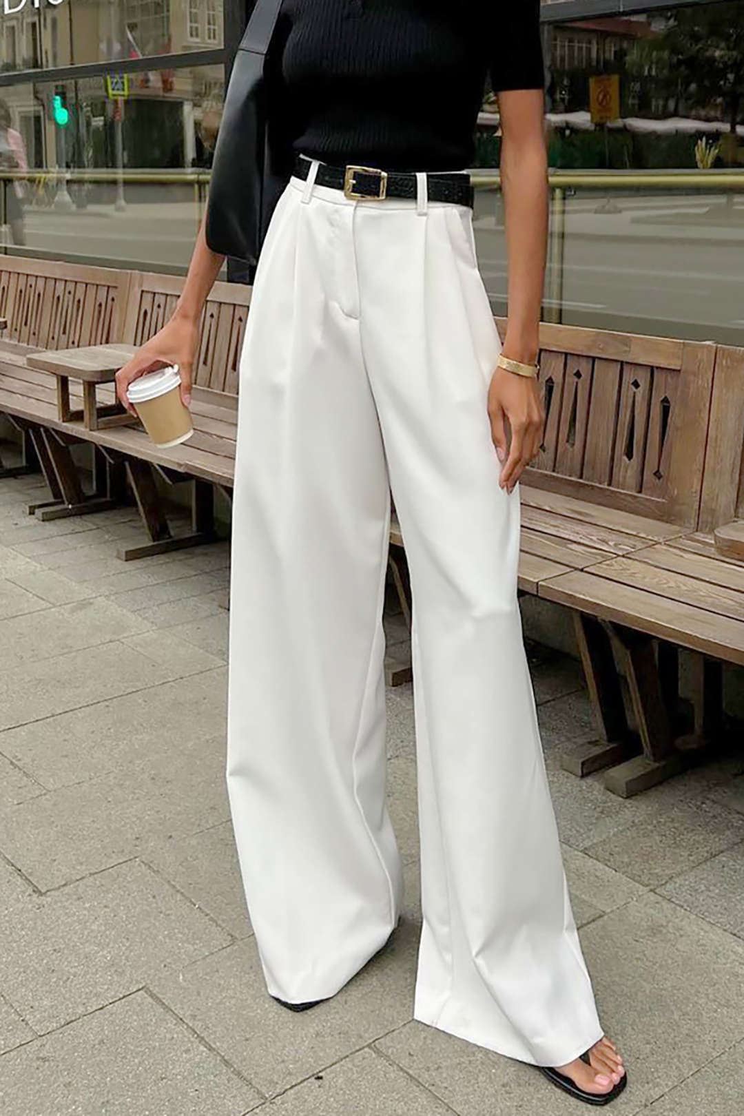 Chic Solid Pleated Wide Leg Pants for Effortless Y2K Style and Aesthetic Outfits Chic Solid Pleated Wide Leg Pants for Effortless Y2K Style and Aesthetic Outfits