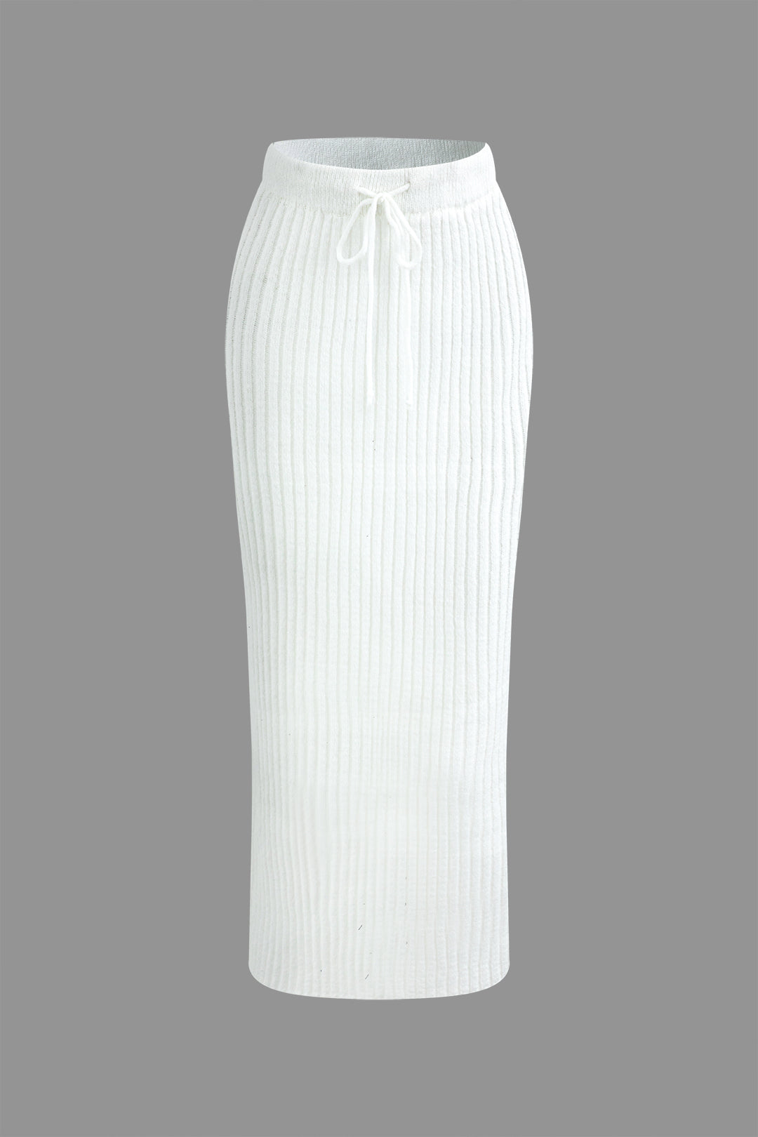 Chic Solid Rib Knit V-Neck Split Tank Top & Drawstring Midi Skirt Set for Y2K Aesthetic Chic Solid Rib Knit V-Neck Split Tank Top & Drawstring Midi Skirt Set for Y2K Aesthetic